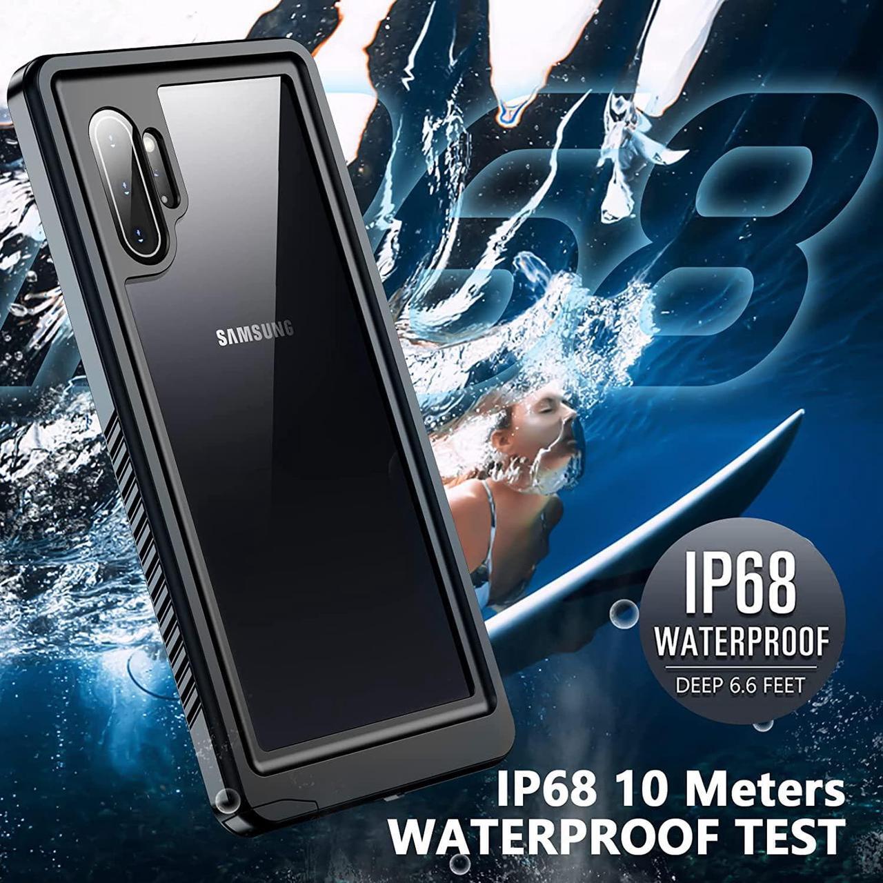 Alt view image 2 of 7 - Galaxy Note 10 Plus Case with Built-in Screen Protector & Camera Protector] [Full Body Waterproof] [Shockproof] [Dustproof] [Anti-Scratched] Clear Phone Cover for Galaxy Note 10 Plus 5G 6.8 inch