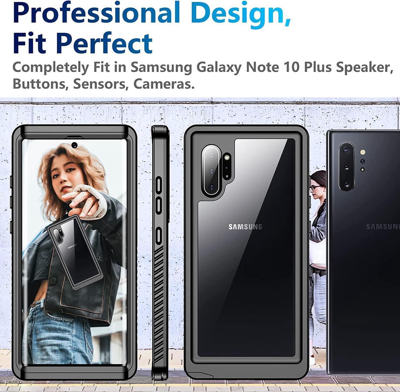 Alt view image 6 of 7 - Galaxy Note 10 Plus Case with Built-in Screen Protector & Camera Protector] [Full Body Waterproof] [Shockproof] [Dustproof] [Anti-Scratched] Clear Phone Cover for Galaxy Note 10 Plus 5G 6.8 inch