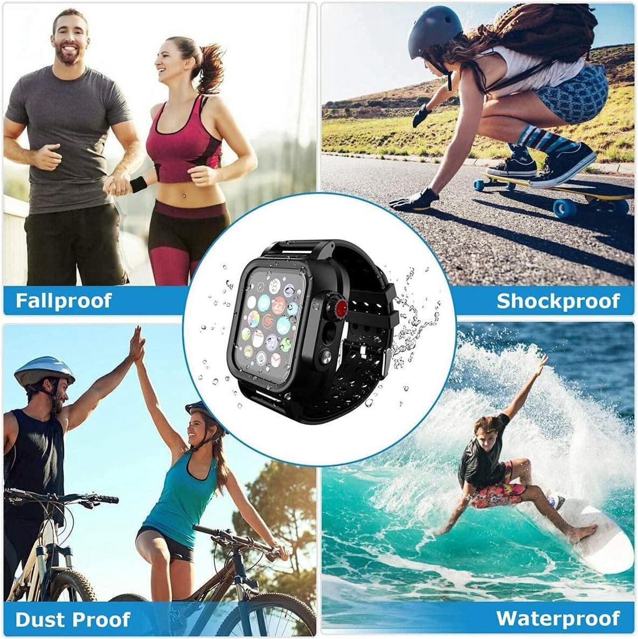 Alt view image 2 of 7 - Waterproof Case for 42mm Apple Watch Series 3 and Series 2 with Built-in Screen Protector Full Body Shell for Waterproof Anti-Scratch Shockproof Impact Resistant with Watch Band
