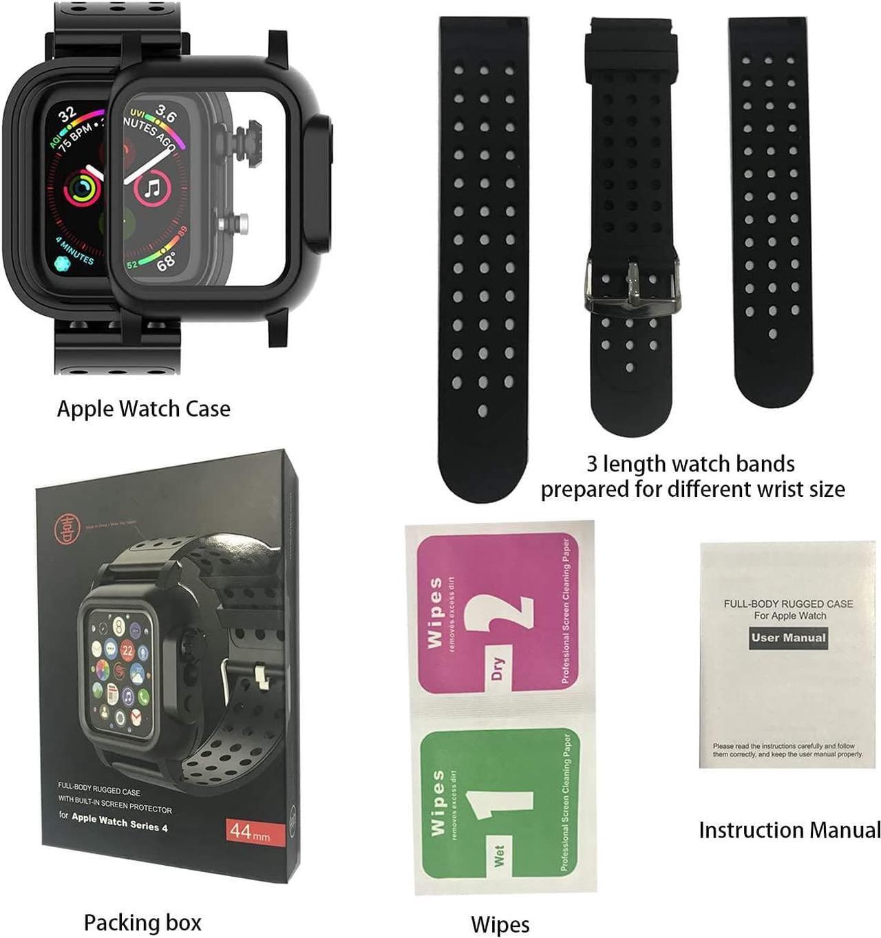 Alt view image 7 of 7 - Waterproof Case for 42mm Apple Watch Series 3 and Series 2 with Built-in Screen Protector Full Body Shell for Waterproof Anti-Scratch Shockproof Impact Resistant with Watch Band