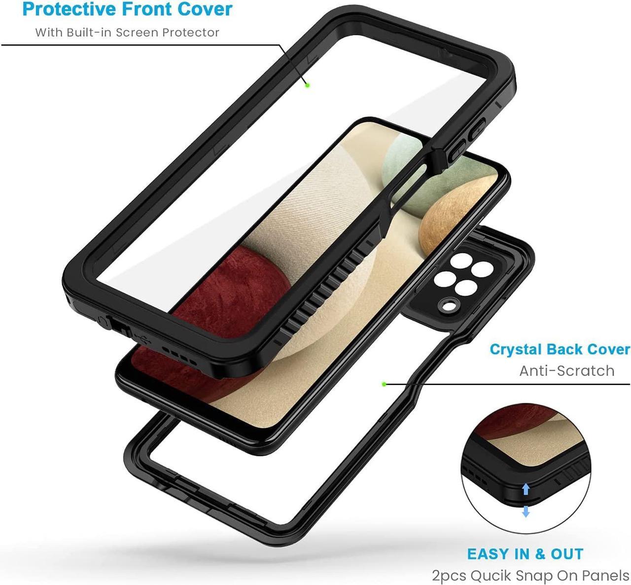 Alt view image 2 of 7 - Samsung Galaxy A12 5G Waterproof Case with Built-in Screen Protector Shockproof Heavy Duty Phone Case, Rugged Full Body Underwater Protective Cover for Samsung Galaxy A12 5G 6.4 inch