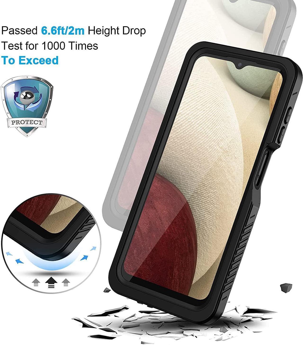 Alt view image 3 of 7 - Samsung Galaxy A12 5G Waterproof Case with Built-in Screen Protector Shockproof Heavy Duty Phone Case, Rugged Full Body Underwater Protective Cover for Samsung Galaxy A12 5G 6.4 inch
