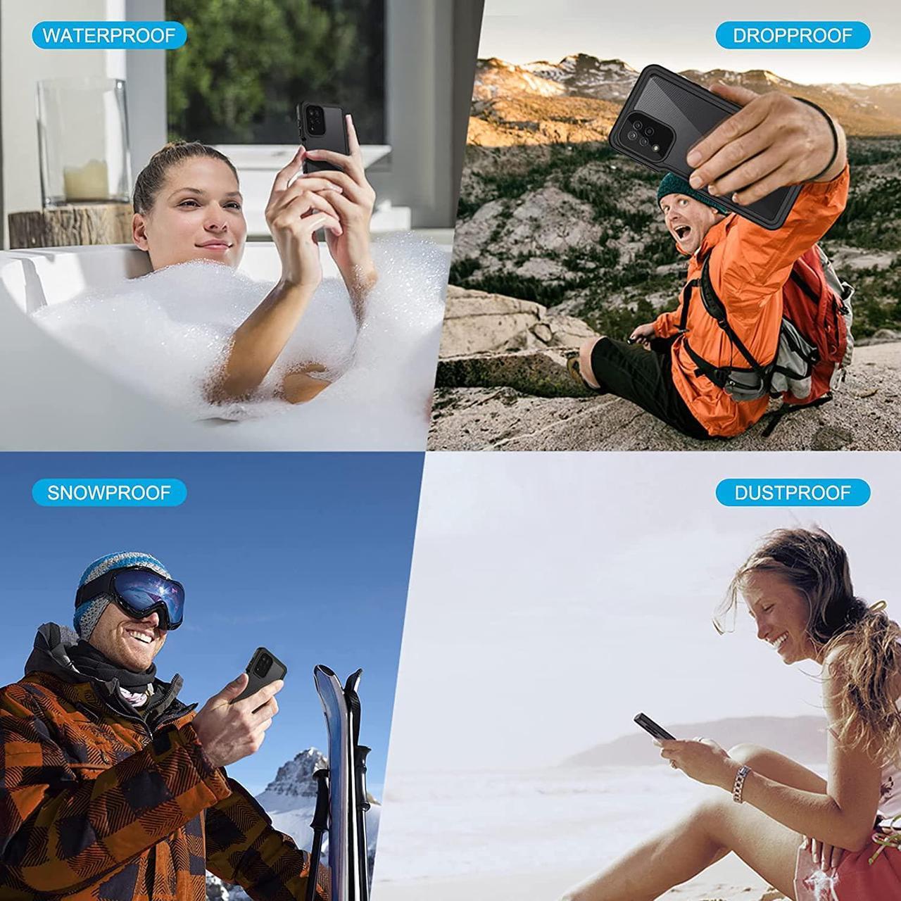Alt view image 5 of 7 - Samsung Galaxy A12 5G Waterproof Case with Built-in Screen Protector Shockproof Heavy Duty Phone Case, Rugged Full Body Underwater Protective Cover for Samsung Galaxy A12 5G 6.4 inch