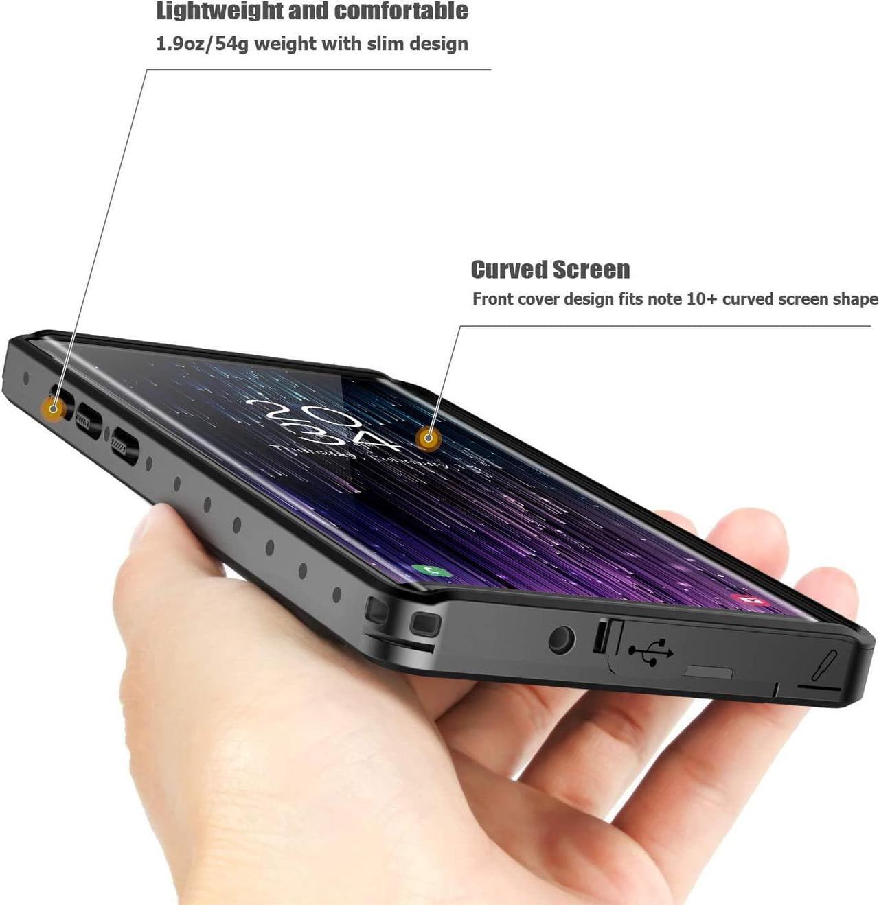 Alt view image 7 of 7 - For Samsung Galaxy Note 10+ Plus Waterproof Case, Built-in Screen Protector Fingerprint Unlock with Film, Shockproof Full Body Cover Waterproof Case for Samsung Galaxy Note 10+ Plus 5G 6.8 inch 2019