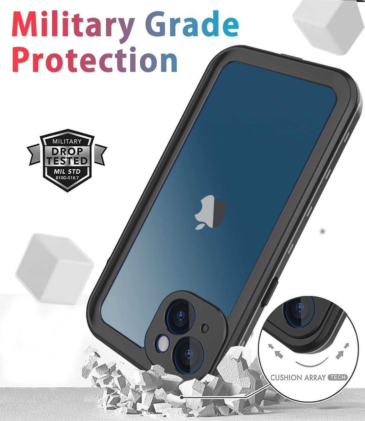 Alt view image 4 of 7 - For iPhone 13 Case Waterproof Shockproof Dustproof Full-Body Sturdy with Built-in Screen Protector,Underwater Full Sealed Cover Protective for iPhone 13 6.1 inch