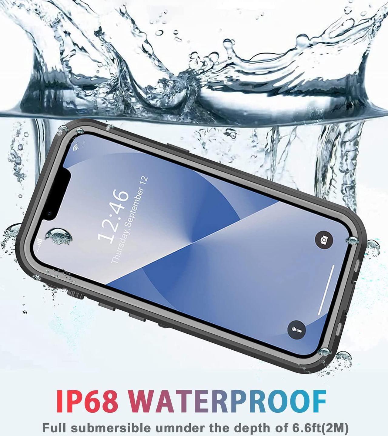 Alt view image 3 of 7 - For iPhone 13 Case Waterproof Shockproof Dustproof Full-Body Sturdy with Built-in Screen Protector,Underwater Full Sealed Cover Protective for iPhone 13 6.1 inch