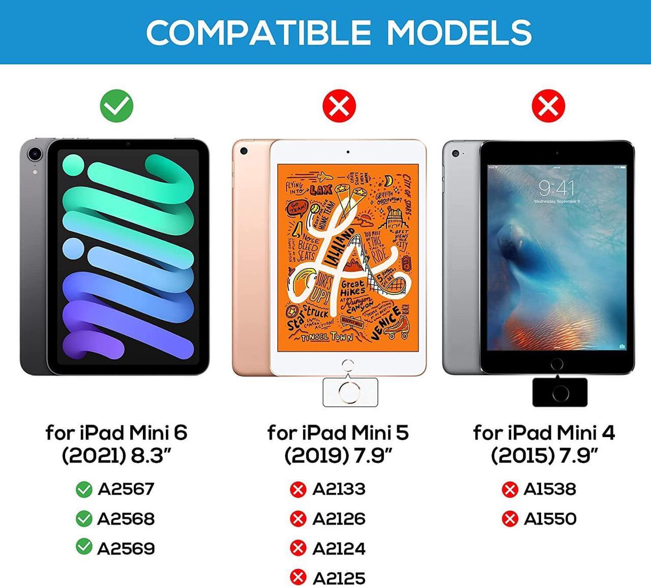 Alt view image 2 of 7 - Touch Wireless Keyboard Case for iPad Mini 6 2021 8.3 inch, Touchpad, 7 Colors Backlit, 360 Rotatable Slim Folio Protective Cover For iPad Mini 6th Generation 8.3 inch 2021 Rose Gold