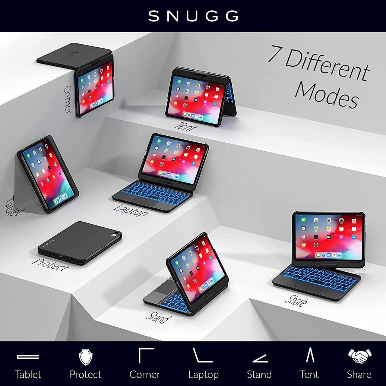 Alt view image 4 of 7 - iPad Mini 6 Case with Keyboard, 7 Color Backlit, 360° Rotate, Sensitive Touchpad, Type-C Rechargeable, Wireless keyboard Case for iPad Mini 6th Generation 8.3 inch 2021