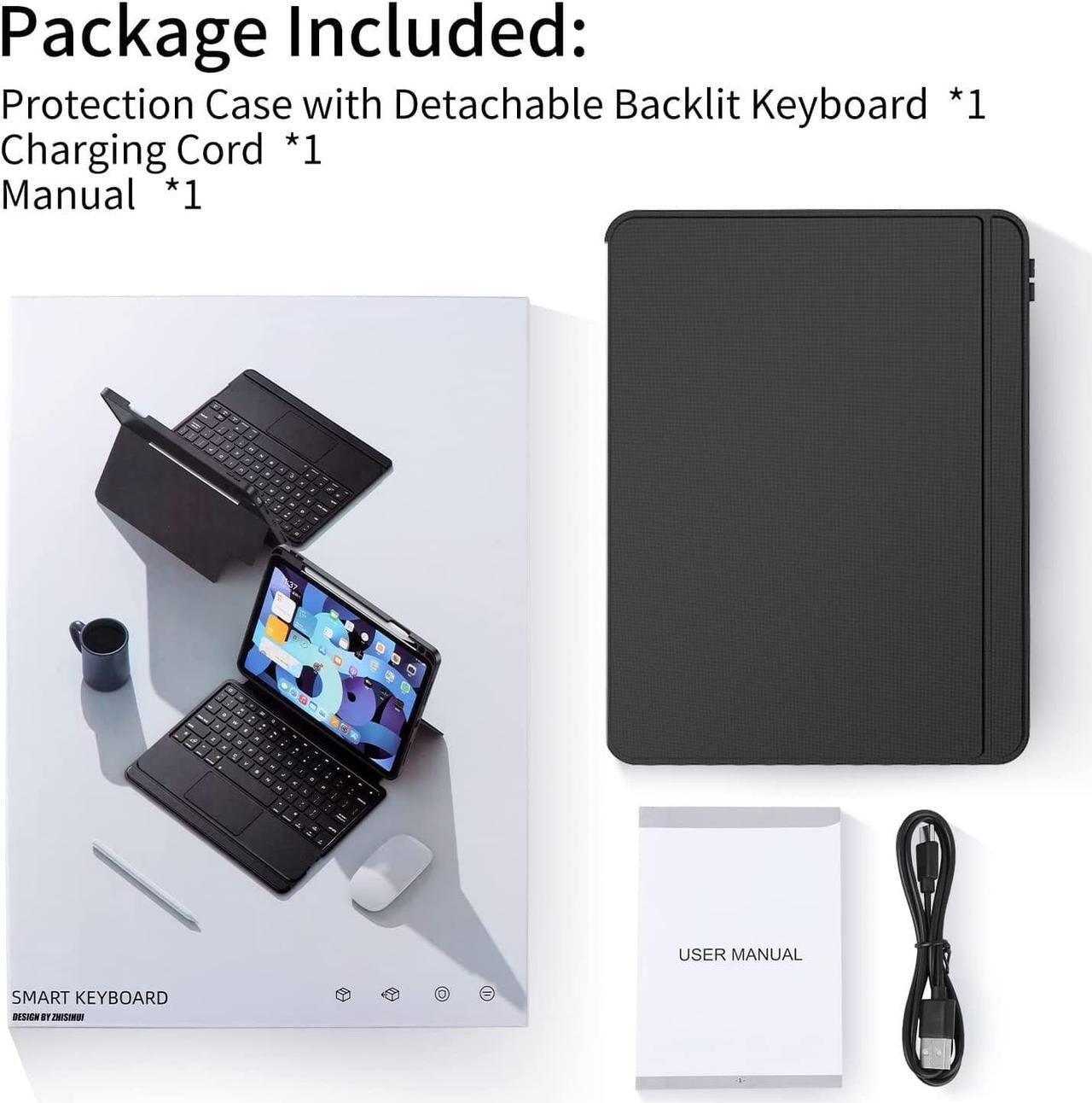 Alt view image 7 of 7 - Keyboard Case for iPad Mini 6 2021 8.3 Inch, Slim Wireless Bluetooth Keyboard Cover with Trackpad, 7 Colors Backlight, Pencil Holder for iPad Mini 6th Generation 2021 Model A2567 A2568 A2569