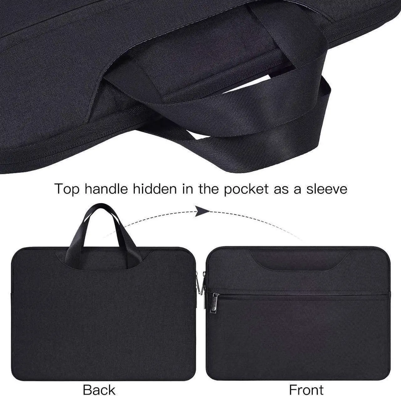 Alt view image 5 of 7 - Universal 11 12 inch Laptop Bag, Computer Bag, Water Resistant Laptop Briefcase, Laptop Case Sleeve with Shoulder Strap for MacBook Acer Lenovo HP Dell Samsung