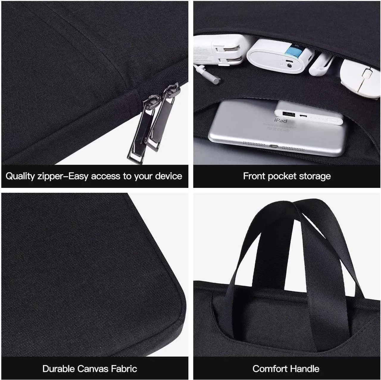 Alt view image 6 of 7 - Universal 11 12 inch Laptop Bag, Computer Bag, Water Resistant Laptop Briefcase, Laptop Case Sleeve with Shoulder Strap for MacBook Acer Lenovo HP Dell Samsung