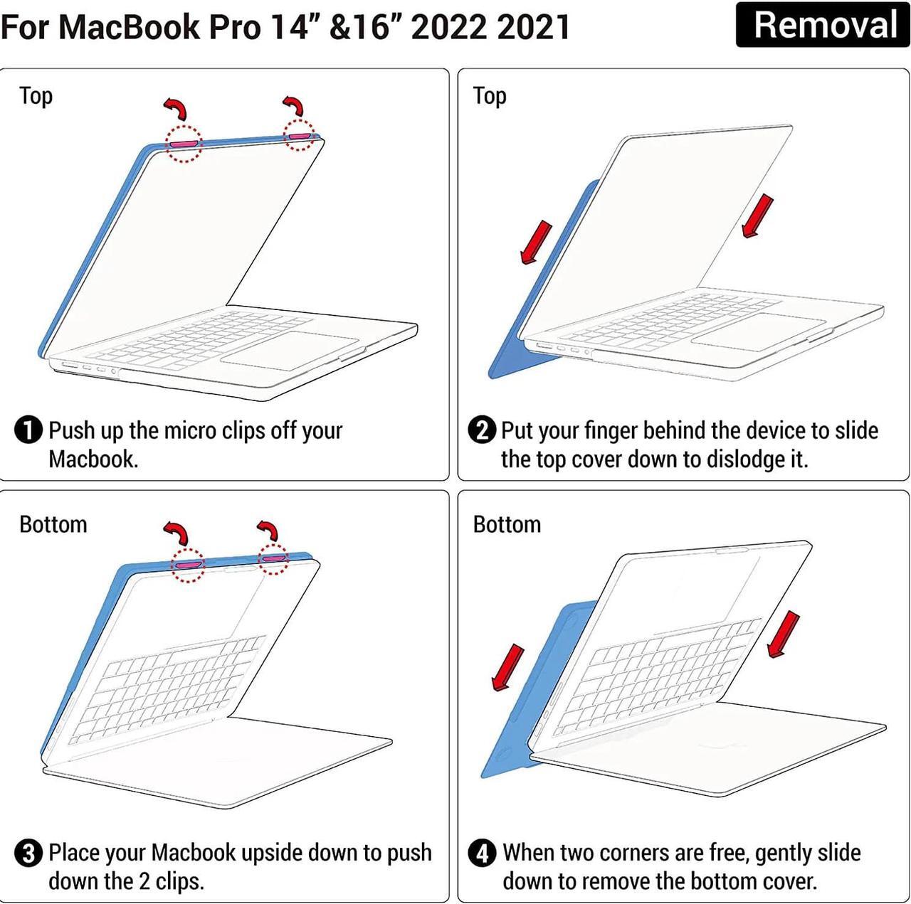 Alt view image 6 of 6 - Compatible with MacBook Pro 14 inch Case 2023 2022 2021 Release M2 A2779 A2442 M1 Pro/Max Chip with Touch ID, Hard Shell Case with Keyboard Cover