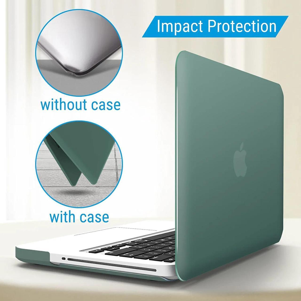 Alt view image 4 of 7 - Compatible with MacBook Pro 13 Inch case A1278 Release 2012-2008, Plastic Hard Shell Case with Keyboard Cover for Apple Old Version Mac Pro 13 with CD-ROM Green