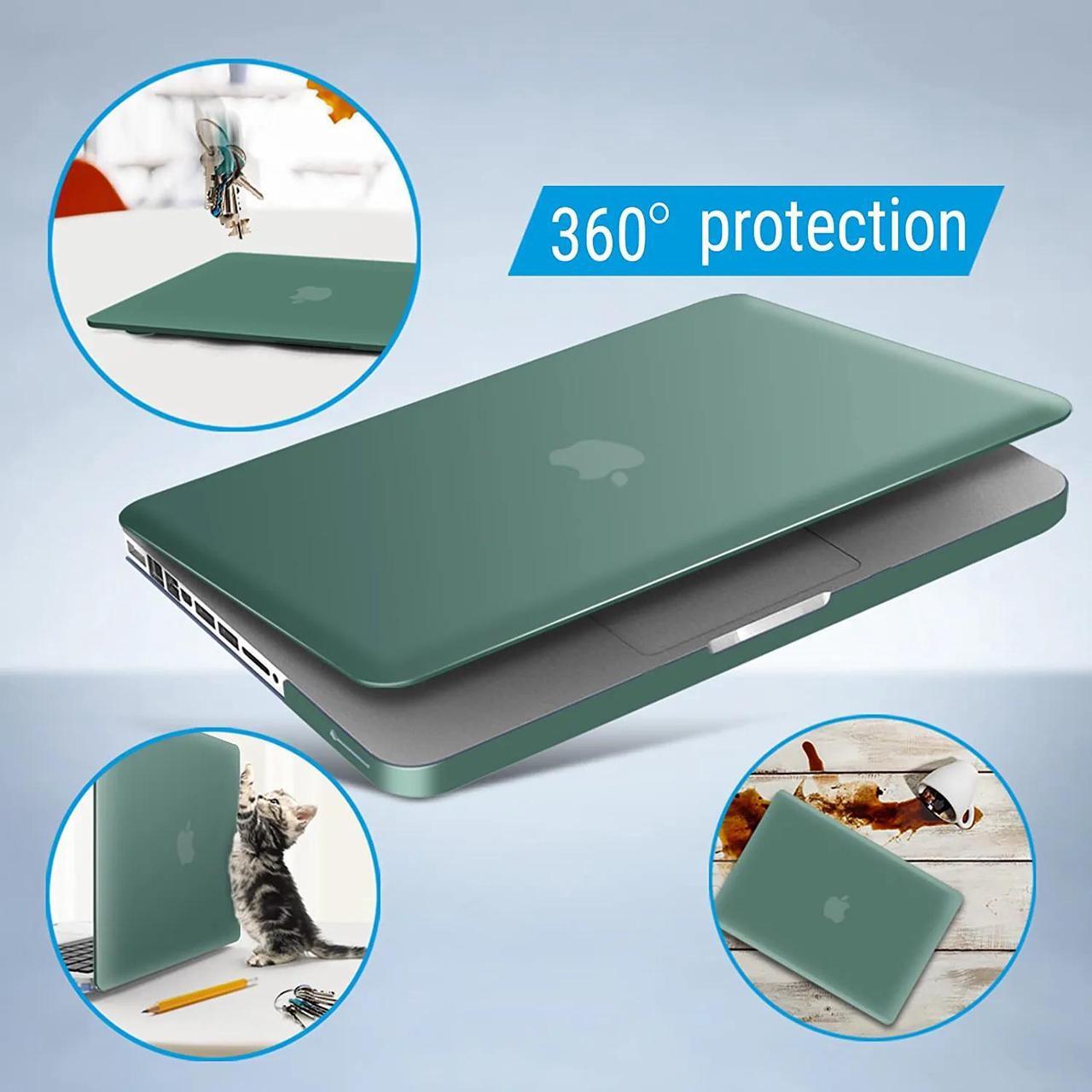 Alt view image 5 of 7 - Compatible with MacBook Pro 13 Inch case A1278 Release 2012-2008, Plastic Hard Shell Case with Keyboard Cover for Apple Old Version Mac Pro 13 with CD-ROM Green