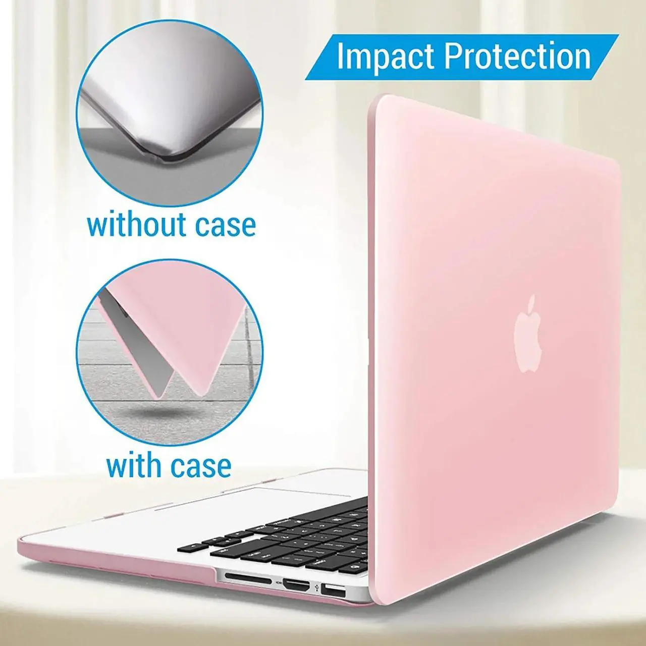 Alt view image 6 of 7 - Compatible with MacBook Pro 13 Inch Case 2015 2014 2013 end 2012 Model A1502 A1425, Hard Shell Case with Keyboard Cover for Old Version Apple Mac Pro Retina 13 Matte Transparent Pink