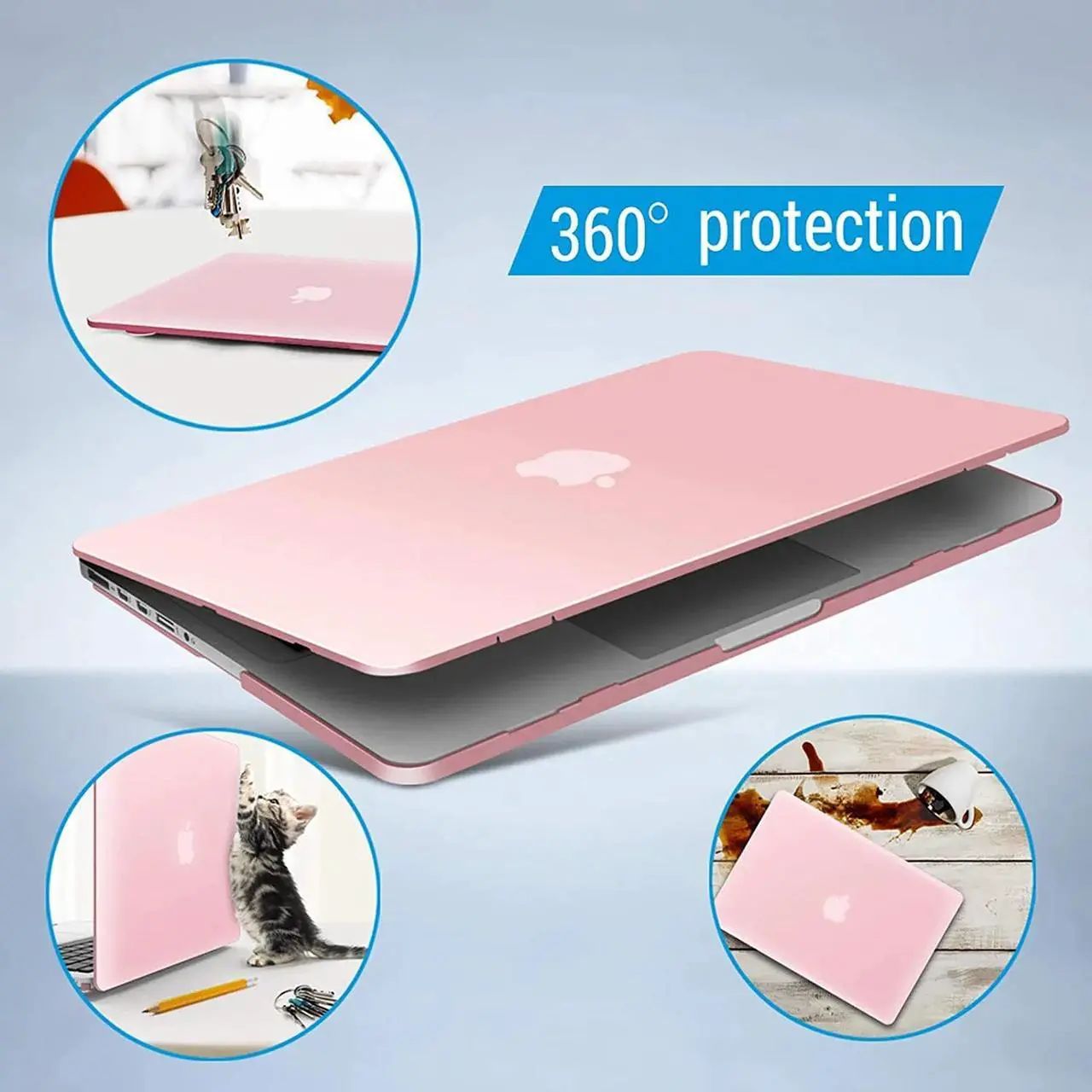 Alt view image 7 of 7 - Compatible with MacBook Pro 13 Inch Case 2015 2014 2013 end 2012 Model A1502 A1425, Hard Shell Case with Keyboard Cover for Old Version Apple Mac Pro Retina 13 Matte Transparent Pink