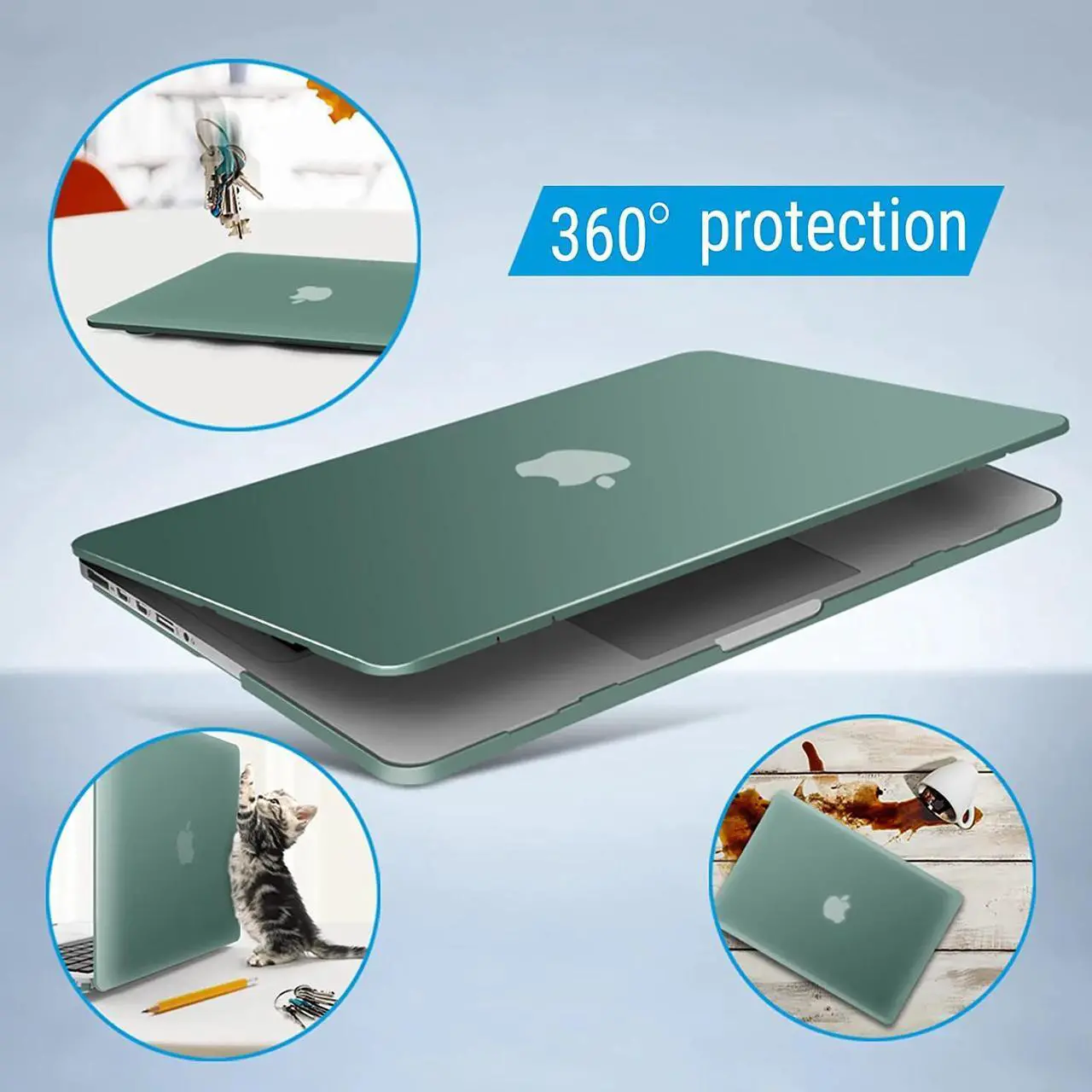 Alt view image 7 of 7 - Compatible with MacBook Pro 13 Inch Case 2015 2014 2013 end 2012 Model A1502 A1425, Hard Shell Case with Keyboard Cover for Old Version Apple Mac Pro Retina 13 Matte Transparent Green