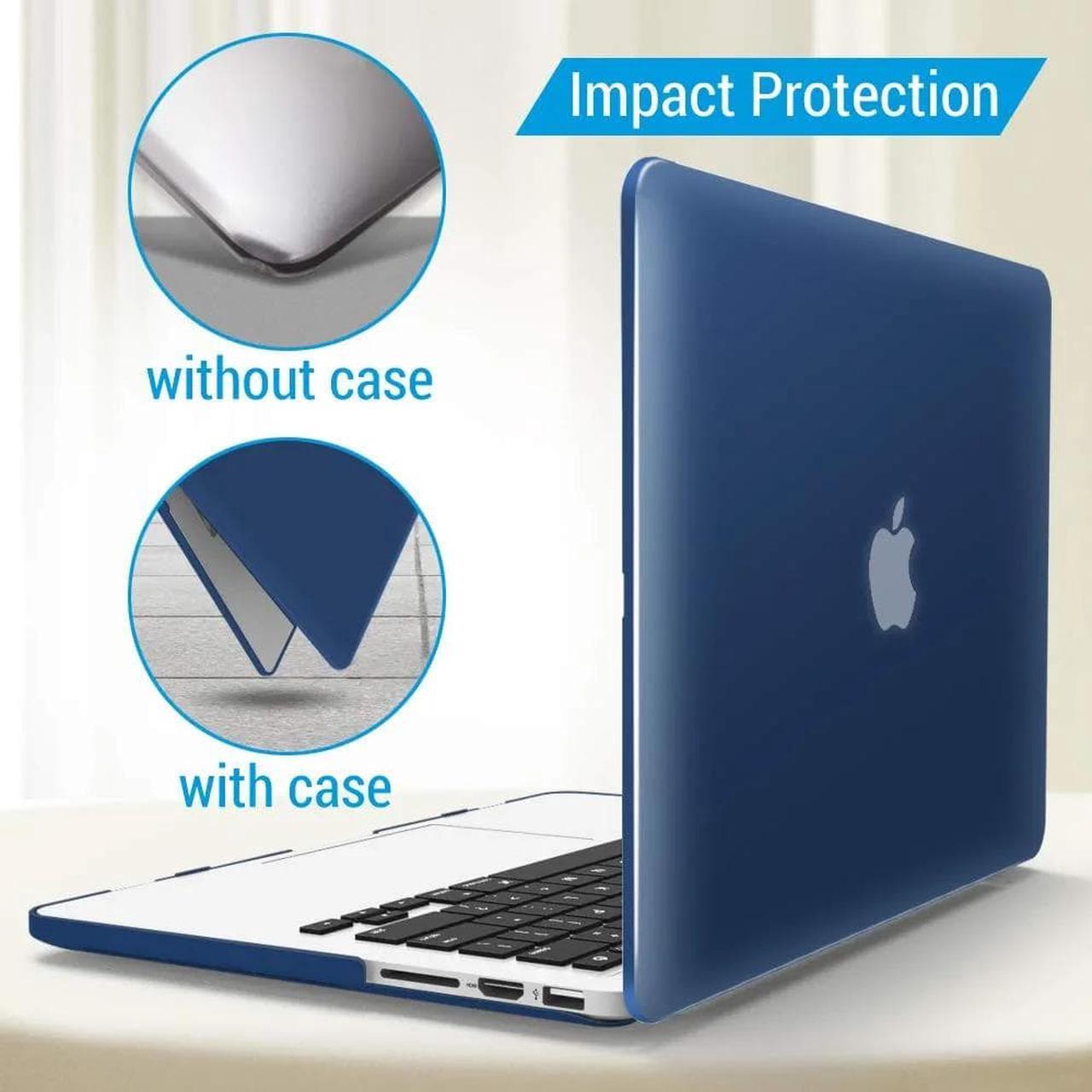 Alt view image 6 of 7 - Compatible with MacBook Pro 13 Inch Case 2015 2014 2013 end 2012 Model A1502 A1425, Hard Shell Case with Keyboard Cover for Old Version Apple Mac Pro Retina 13 Matte Transparent Navy Blue