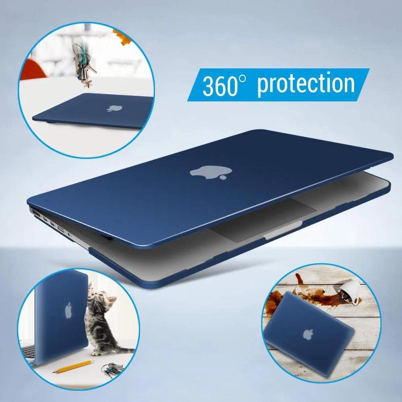 Alt view image 7 of 7 - Compatible with MacBook Pro 13 Inch Case 2015 2014 2013 end 2012 Model A1502 A1425, Hard Shell Case with Keyboard Cover for Old Version Apple Mac Pro Retina 13 Matte Transparent Navy Blue