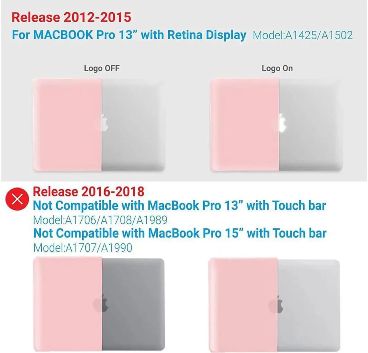 Alt view image 4 of 7 - Compatible with MacBook Pro 13 Inch Case 2015 2014 2013 end 2012 Model A1502 A1425, Hard Shell Case with Keyboard Cover for Old Version Apple Mac Pro Retina 13 Matte Transparent Pink