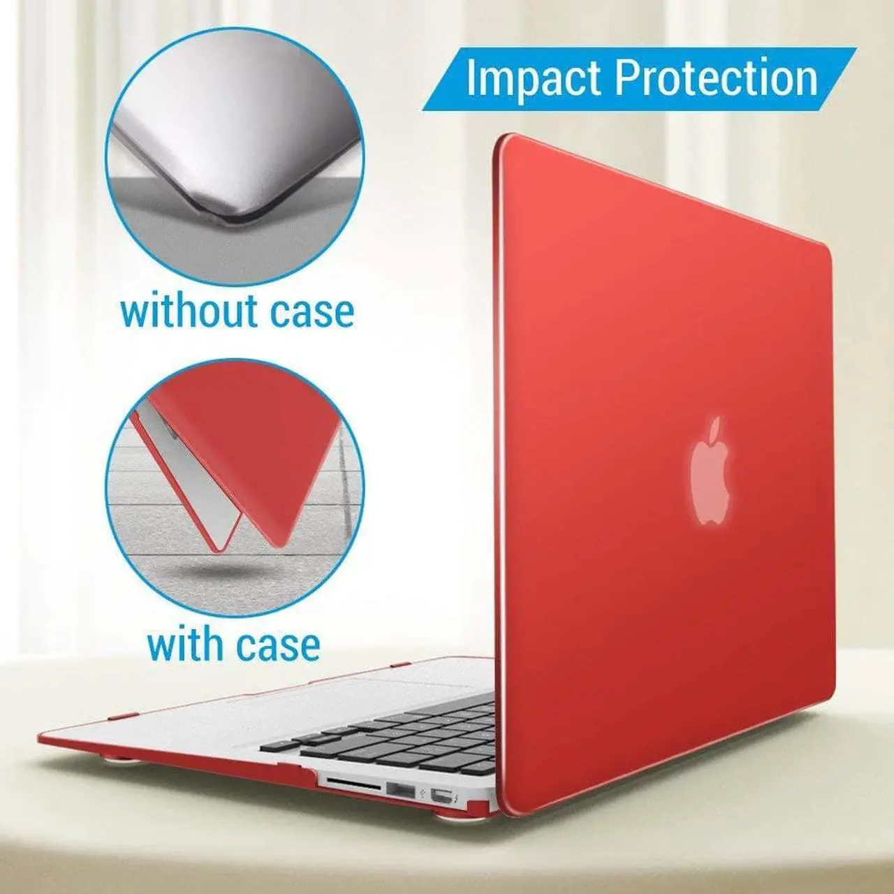 Alt view image 7 of 7 - Compatible with MacBook Air 11 Inch Case Model A1370 A1465, Soft Touch Plastic Hard Shell Cover with Keyboard Cover for Apple Mac Air 11" Red