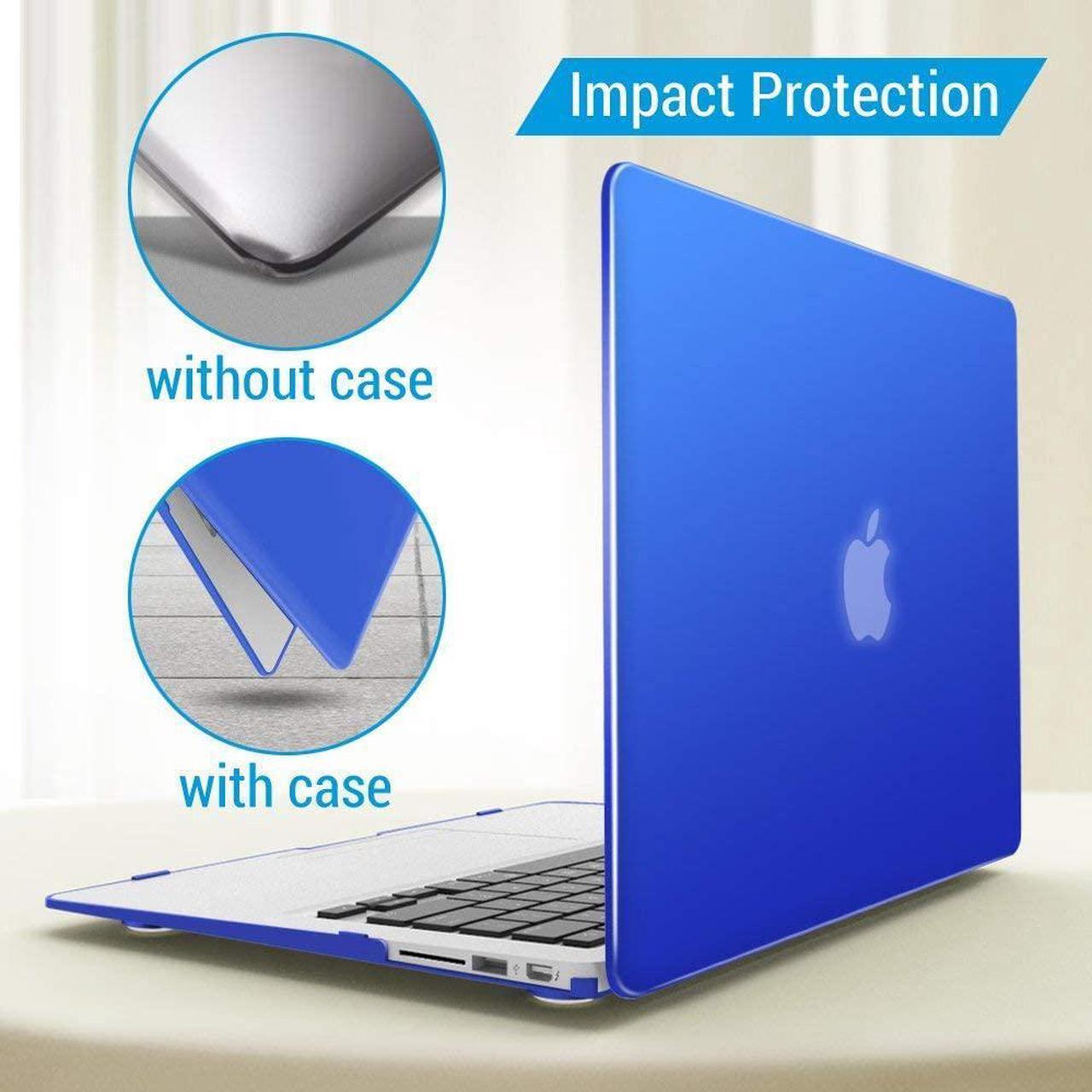 Alt view image 7 of 7 - Compatible with MacBook Air 11 Inch Case Model A1370 A1465, Soft Touch Plastic Hard Shell Cover with Keyboard Cover for Apple Mac Air 11" Blue