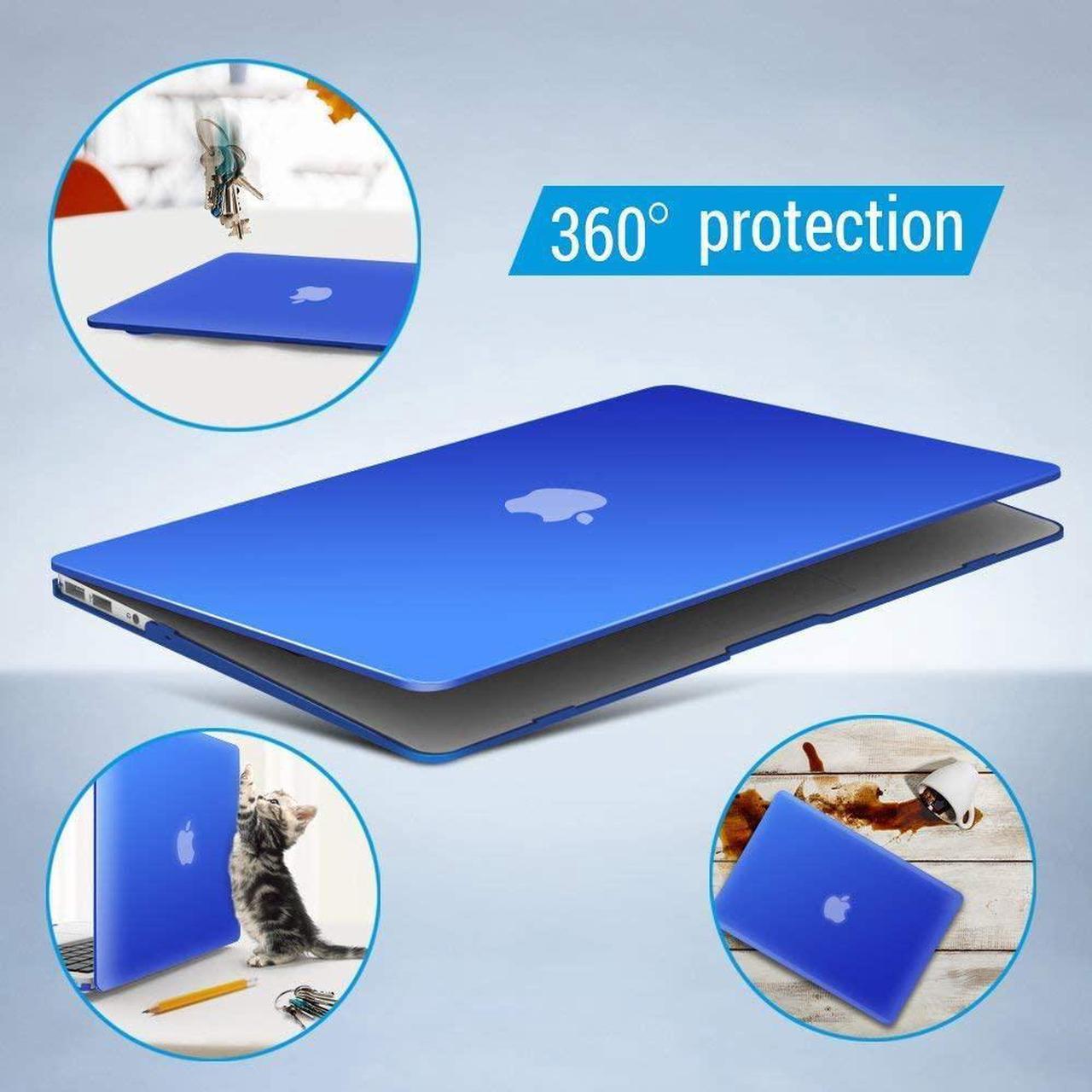 Alt view image 6 of 7 - Compatible with MacBook Air 11 Inch Case Model A1370 A1465, Soft Touch Plastic Hard Shell Cover with Keyboard Cover for Apple Mac Air 11" Blue
