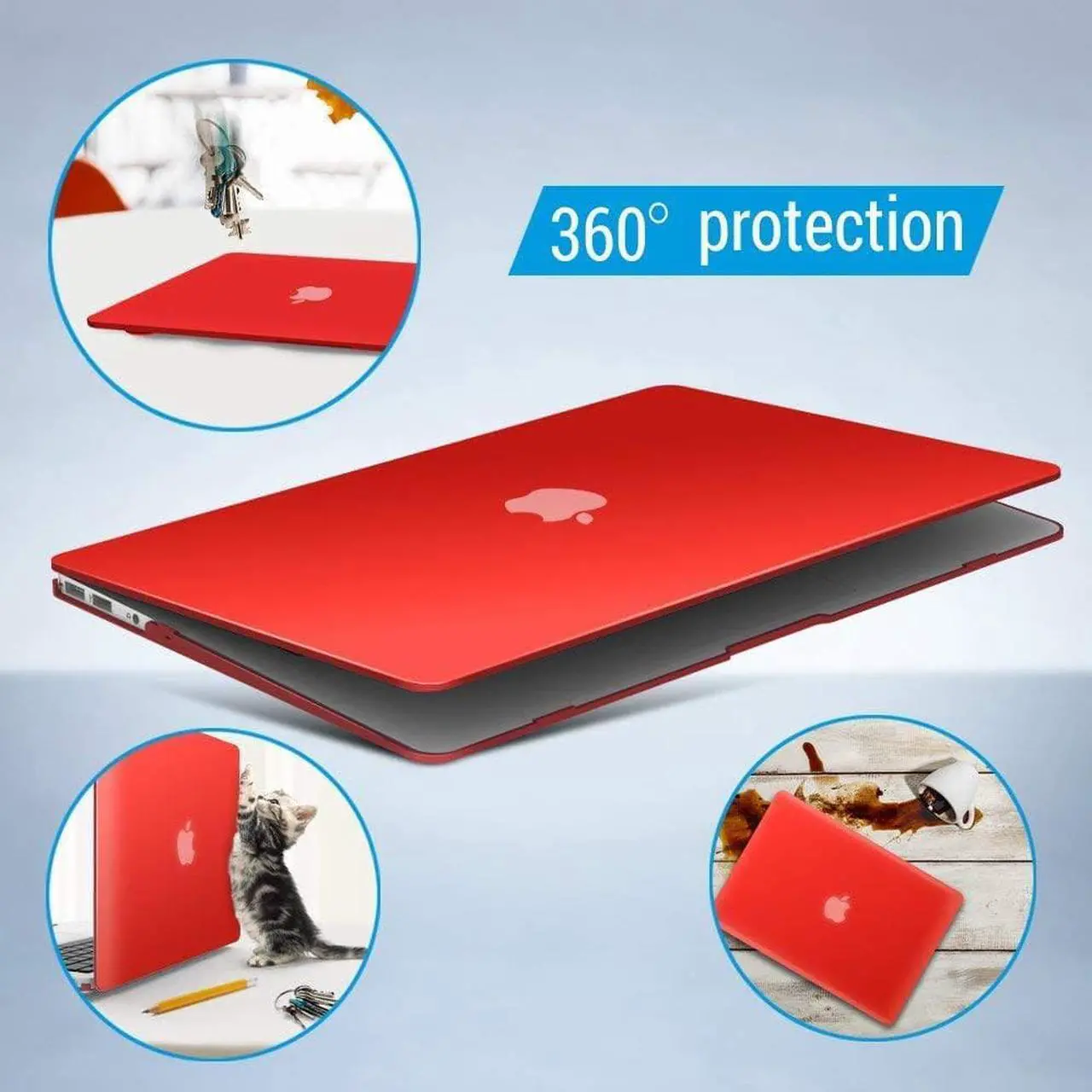Alt view image 6 of 7 - Compatible with MacBook Air 11 Inch Case Model A1370 A1465, Soft Touch Plastic Hard Shell Cover with Keyboard Cover for Apple Mac Air 11" Red