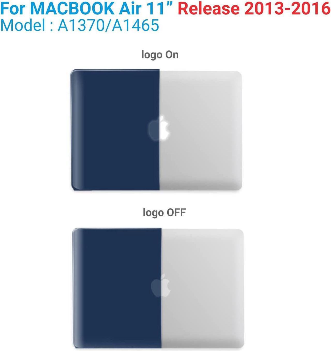 Alt view image 3 of 7 - Compatible with MacBook Air 11 Inch Case Model A1370 A1465, Soft Touch Plastic Hard Shell Cover with Keyboard Cover for Apple Mac Air 11" Navy Blue