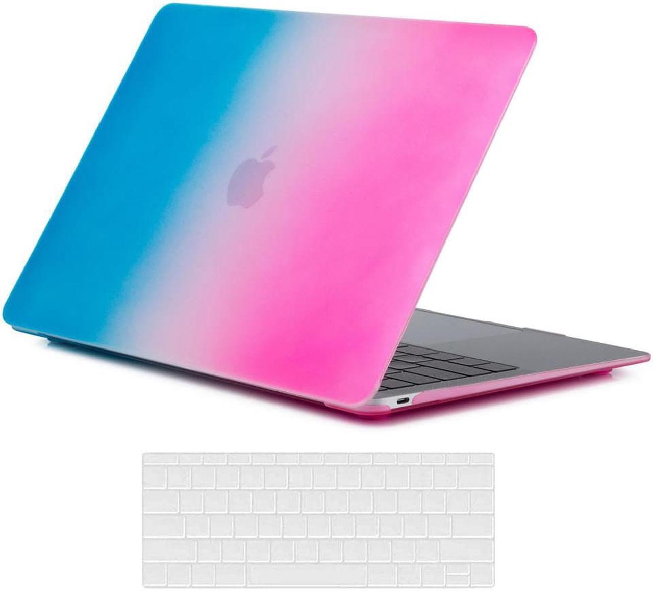 Main image of Compatible with MacBook Air 11 Inch Case Model A1370 A1465, Soft Touch Plastic Hard Shell Cover with Keyboard Cover for Apple Mac Air 11" Rainbow Red