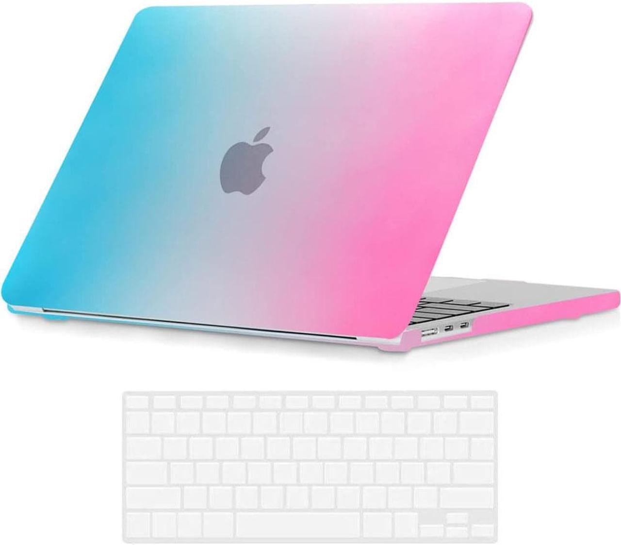 Main image of Compatible with Old Version MacBook Air 13 Inch Case (2017-2010 Release) Model: A1466 / A1369, Plastic Hard Shell Case with Keyboard for Apple Mac Air 13" Rainbow Red