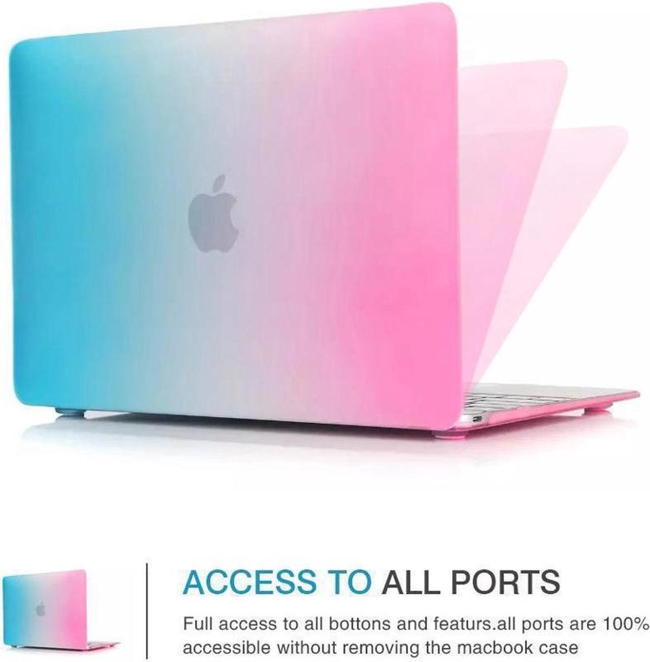 Alt view image 5 of 7 - Compatible with Old Version MacBook Air 13 Inch Case (2017-2010 Release) Model: A1466 / A1369, Plastic Hard Shell Case with Keyboard for Apple Mac Air 13" Rainbow Red