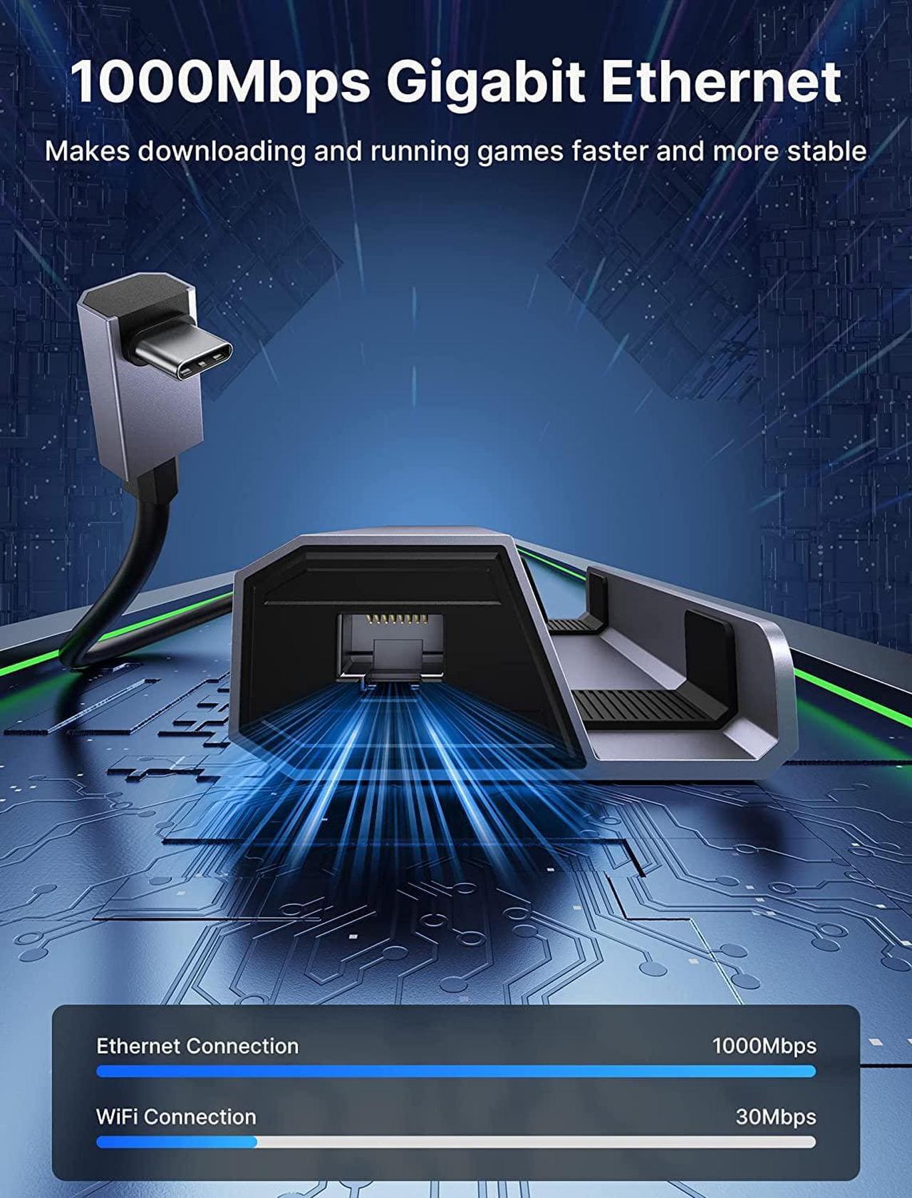 Alt view image 5 of 7 - Docking Station Compatible with Steam Deck, 6-in-1 Steam Deck Dock with HDMI 2.0 4K@60Hz, Gigabit Ethernet, 3 USB-A 3.0 and Full Speed Charging USB-C Port Compatible with Valve Steam Deck