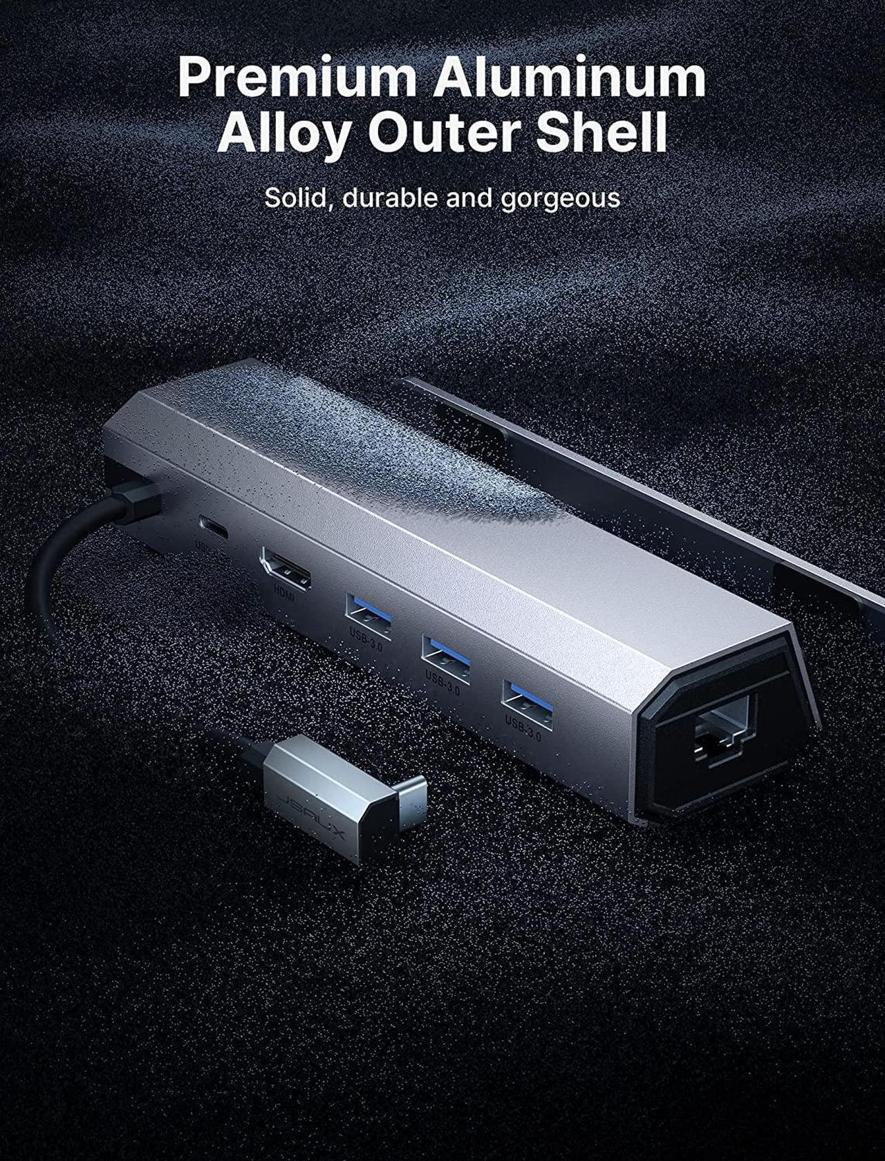 Alt view image 7 of 7 - Docking Station Compatible with Steam Deck, 6-in-1 Steam Deck Dock with HDMI 2.0 4K@60Hz, Gigabit Ethernet, 3 USB-A 3.0 and Full Speed Charging USB-C Port Compatible with Valve Steam Deck