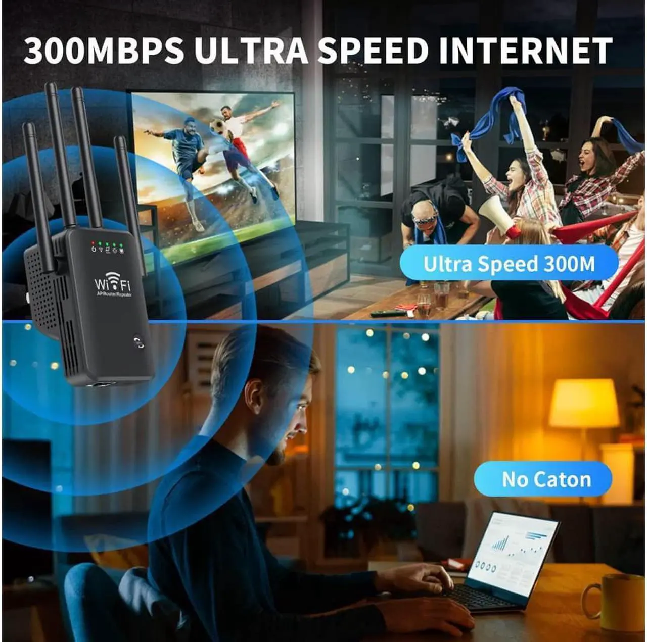 Alt view image 5 of 7 - WiFi Extender Signal Booster Long Range up to 9985sq.ft and 50+ Devices, Internet Booster for Home, Wireless Internet Repeater and Signal Amplifier, 5 Modes,1-Tap Setup, Supports Ethernet Port