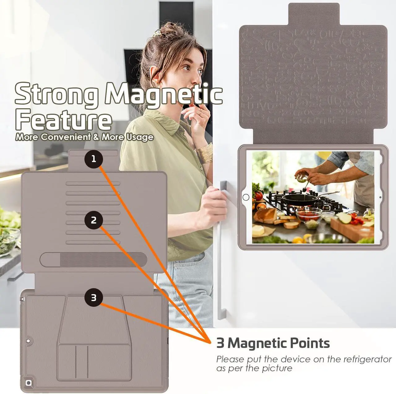 Alt view image 6 of 7 - iPad 9th 8th 7th Generation 10.2 inch Case, [Strong Magnetic] Auto Sleep/Wake Drop Proof Cover with [Multi-angle Stand] Pencil Holder & Card Slot for iPad 10.2 Inch 2021 2020 2019