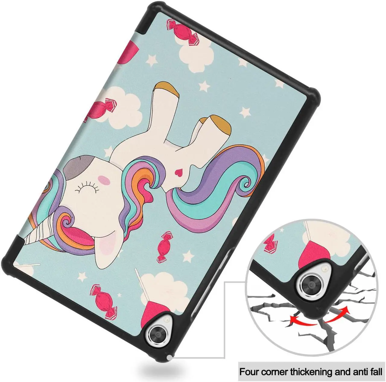 Alt view image 6 of 7 - Case for Lenovo 8.0 Inch Tab M8 Gen 3 2022/ Smart Tab M8 Gen 3 2022/Tab M8 HD LTE 2021/ Tab M8 HD/Smart Tab M8/Tab M8 FHD 2019, Slim Lightweight Stand Hard Shell Protective Cover with Stylus Pen