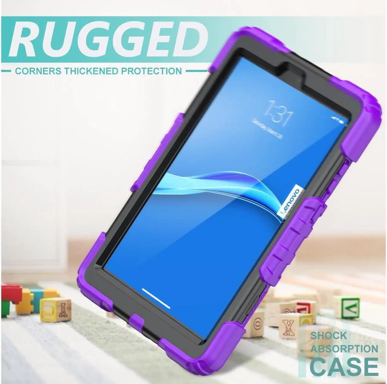 Alt view image 2 of 6 - Case for Lenovo Tab M8 Gen 3 2022/ Smart Tab M8 Gen 3 2022/Tab M8 HD LTE 2021/ Tab M8 HD/Smart Tab M8/Tab M8 FHD 2019 with Pen Holder Screen Protector Stand Shoulder Strap Purple