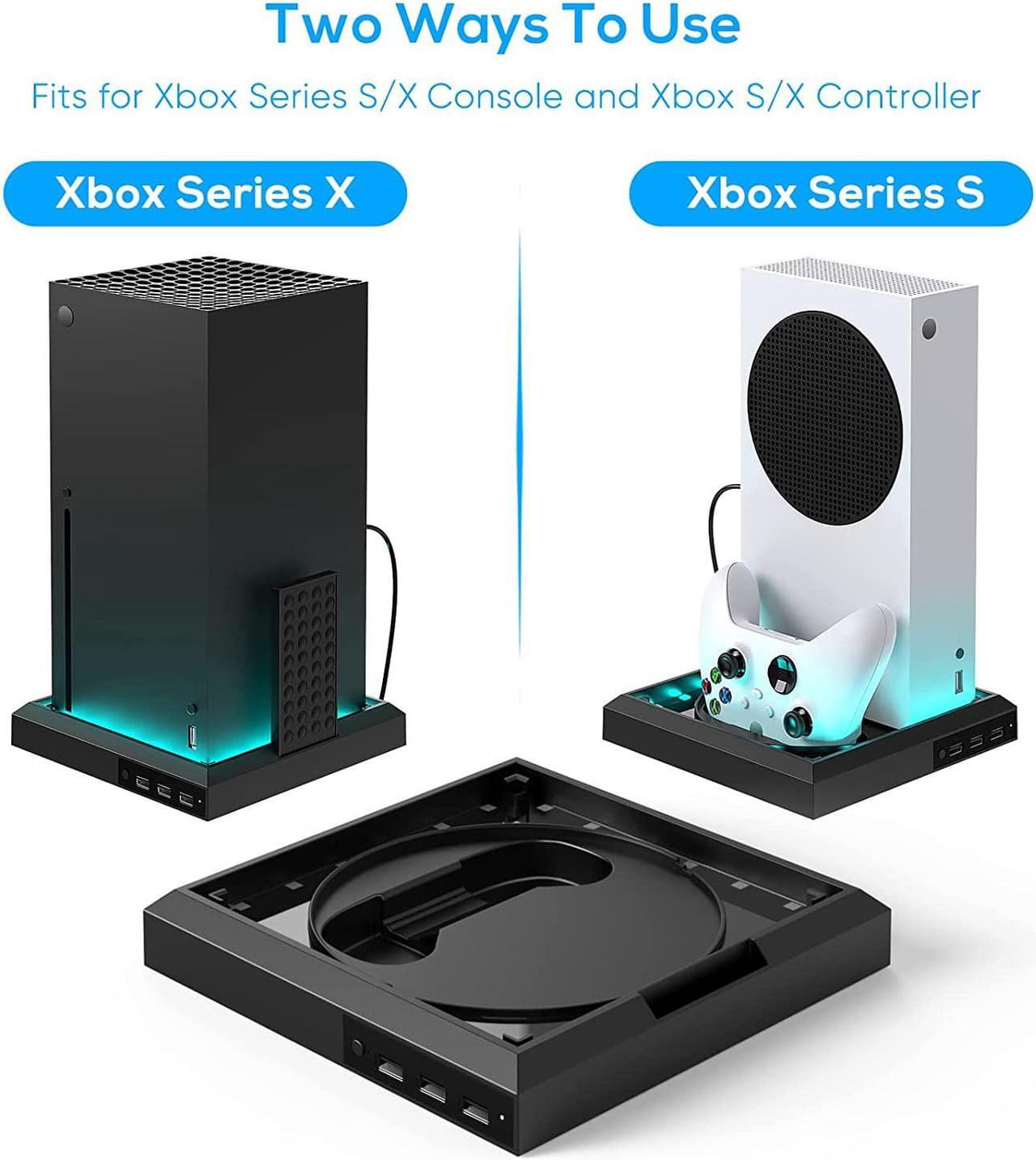 Alt view image 5 of 7 - LED Light Stand Station for Xbox Series X / S with 3 Ports USB Hub, 2.0 High Speed USB Hub Splitter and Colorful RGB Light Stand Compatible with Xbox Series X/S Console