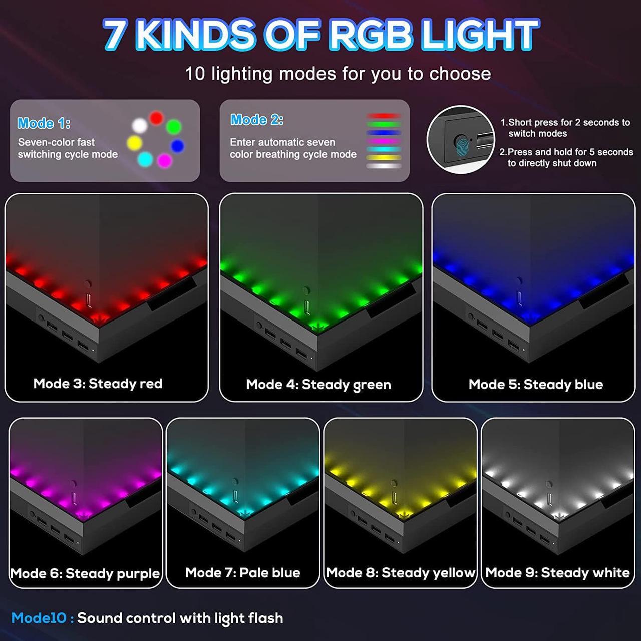 Alt view image 3 of 7 - LED Light Stand Station for Xbox Series X / S with 3 Ports USB Hub, 2.0 High Speed USB Hub Splitter and Colorful RGB Light Stand Compatible with Xbox Series X/S Console