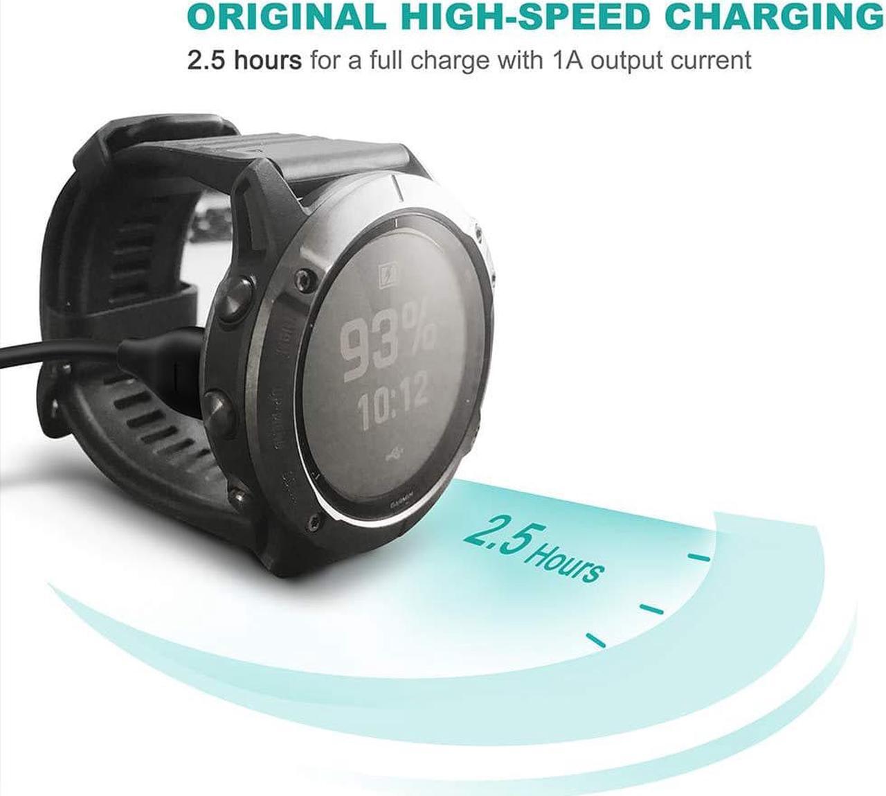 Alt view image 6 of 7 - [2-PACK] TUSITA Charger Cable Compatible with Garmin Fenix 5 5S 5X 6 6S 6X Plus Pro 7 7S 7X, Forerunner 945 45 45S 245 Music,Approach S10 S40 S60 G12 S12 S42,Vívoactive 3 4 4S, Instinct,Venu 2 2S Plus