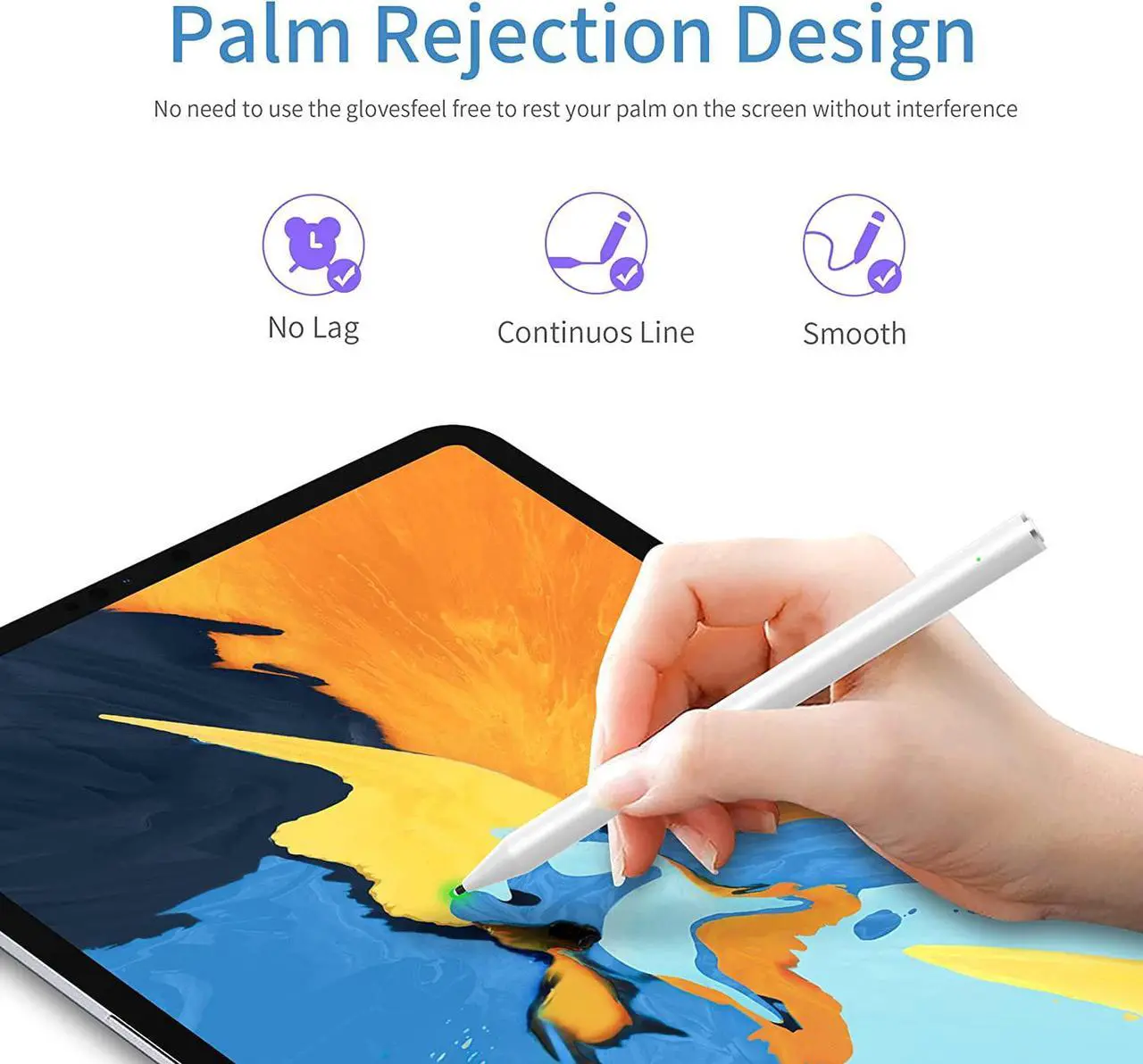 Alt view image 2 of 6 - Bluetooth 4.2 Stylus Pen for Microsoft Surface Pro 9/8/X/7/6/5/4/3/Laptop 5/4/3/2/1/X/Book/Studio and Other Tablets with 4069 Pressure and Tilt Sensitivity,Palm Rejection,Magnetic Design Silver