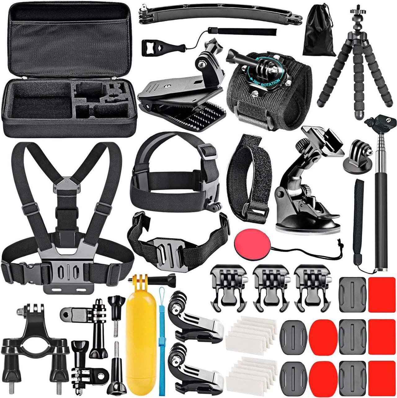Main image of 50 in 1 Action Camera Accessory Kit Compatible with GoPro Hero 12 11 10 9 8 7 6 5 4 GoPro Max GoPro Fusion Insta360 DJI Osmo Action Action 2 AKASO, and more