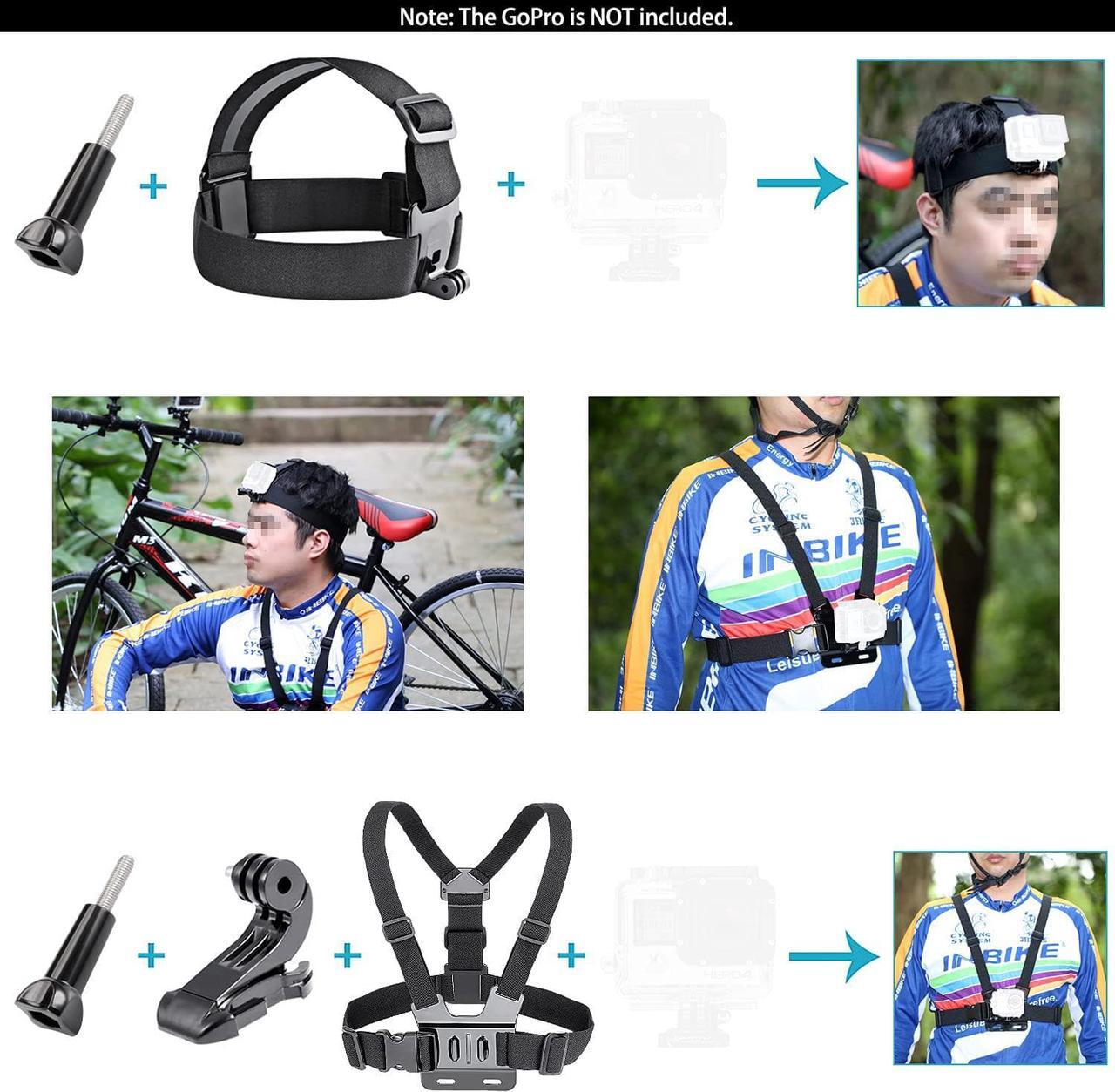 Alt view image 3 of 7 - 50 in 1 Action Camera Accessory Kit Compatible with GoPro Hero 12 11 10 9 8 7 6 5 4 GoPro Max GoPro Fusion Insta360 DJI Osmo Action Action 2 AKASO, and more