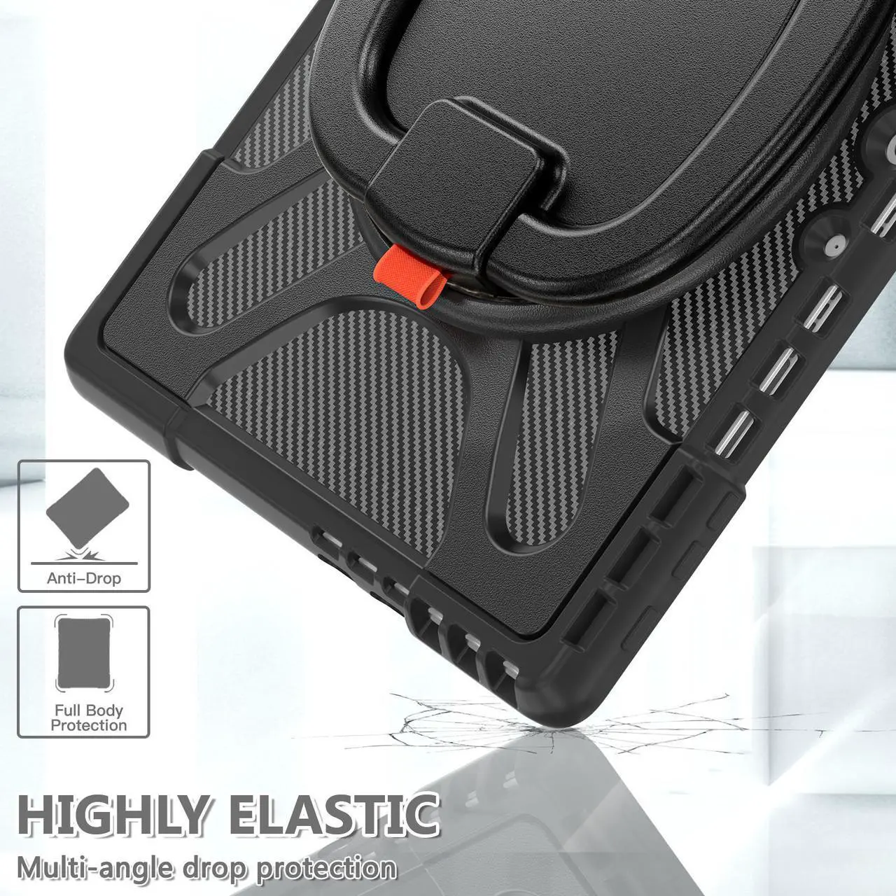 Alt view image 4 of 7 - Protective Case for Microsoft Surface Pro 9 13 inch 2022, Heavy Duty Shockproof Cover with Kickstand, Universal Stylus Pen and Hand Strap, Compatible with Type Cover Keyboard