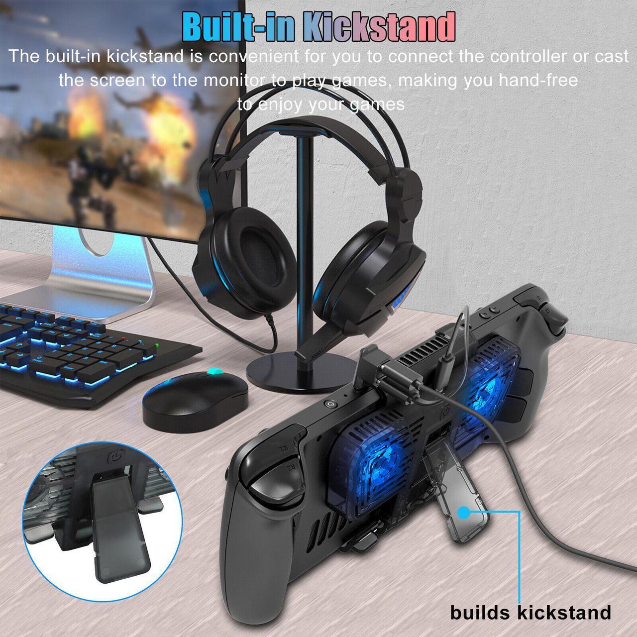 Alt view image 5 of 7 - Cooling Fans for Steam Deck/Nintendo Switch OLED Console Cooler Stand Portable
