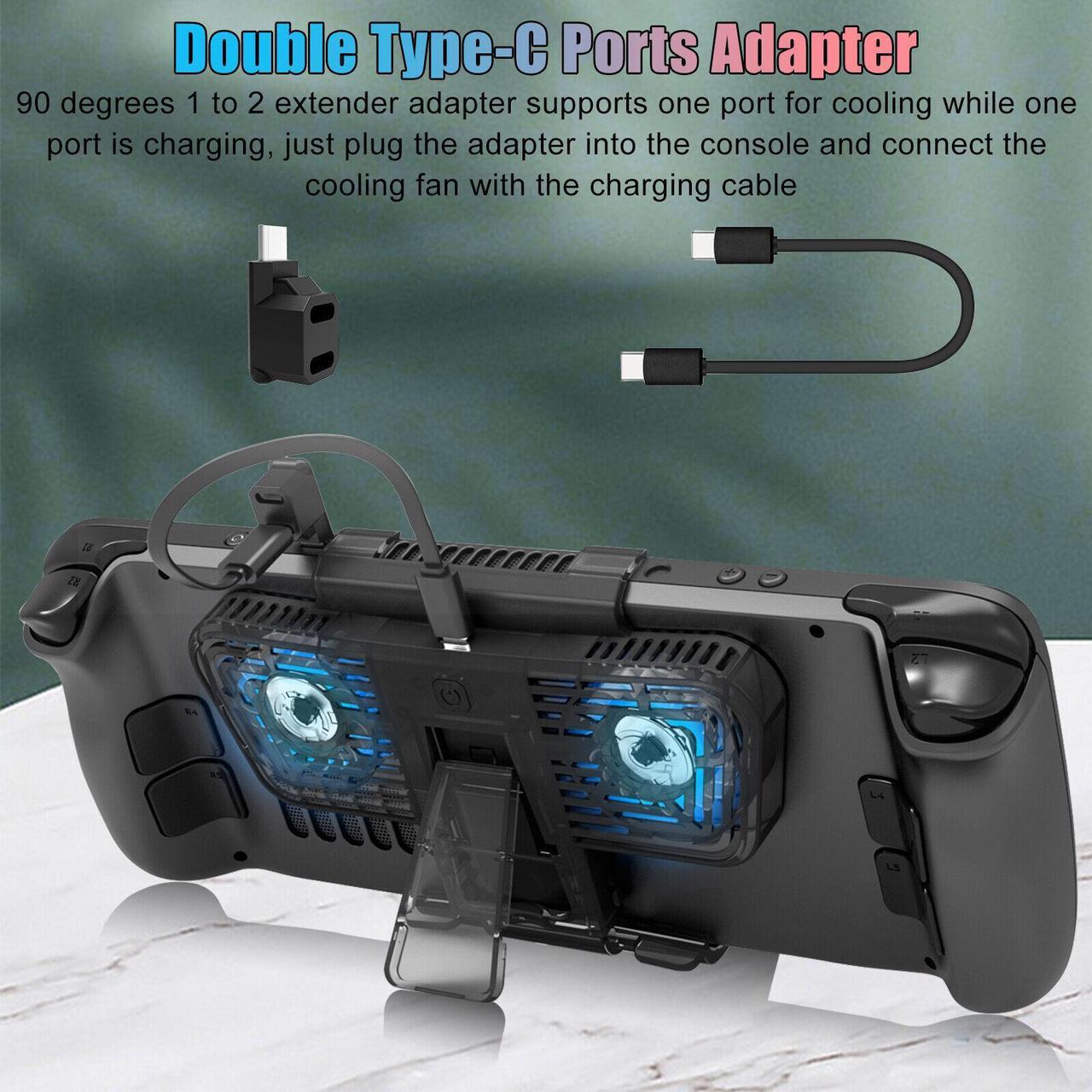 Alt view image 6 of 7 - Cooling Fans for Steam Deck/Nintendo Switch OLED Console Cooler Stand Portable