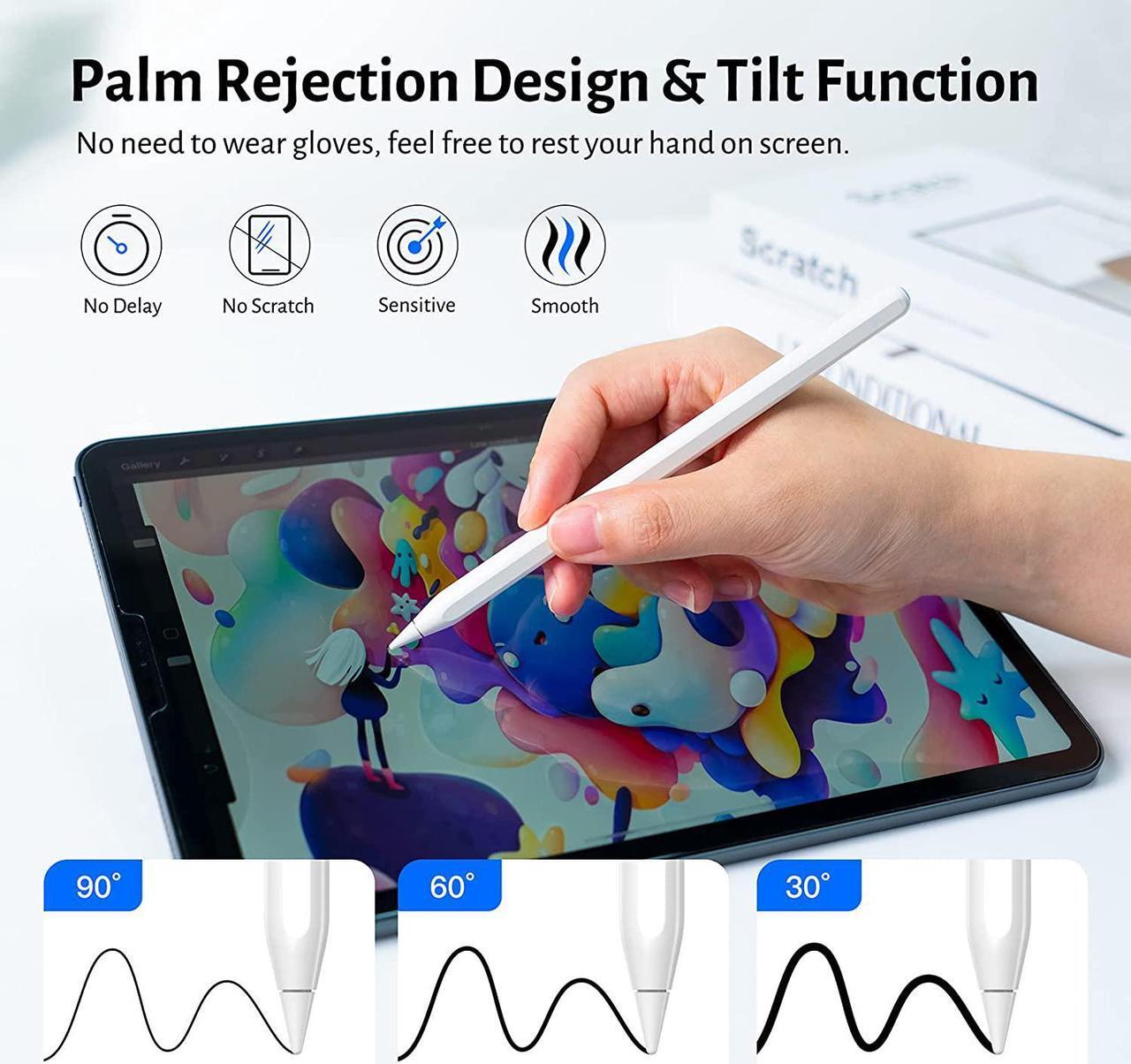 Alt view image 5 of 6 - Stylus Pen for iPad with Wireless Charging - Active Apple Pencil Compatible with iPad Pro 11/12.9, iPad 6/7/8/9/10th Gen, iPad Air 3/4/5 Gen, iPad Mini 5/6th Gen for Precise Writing/Drawing