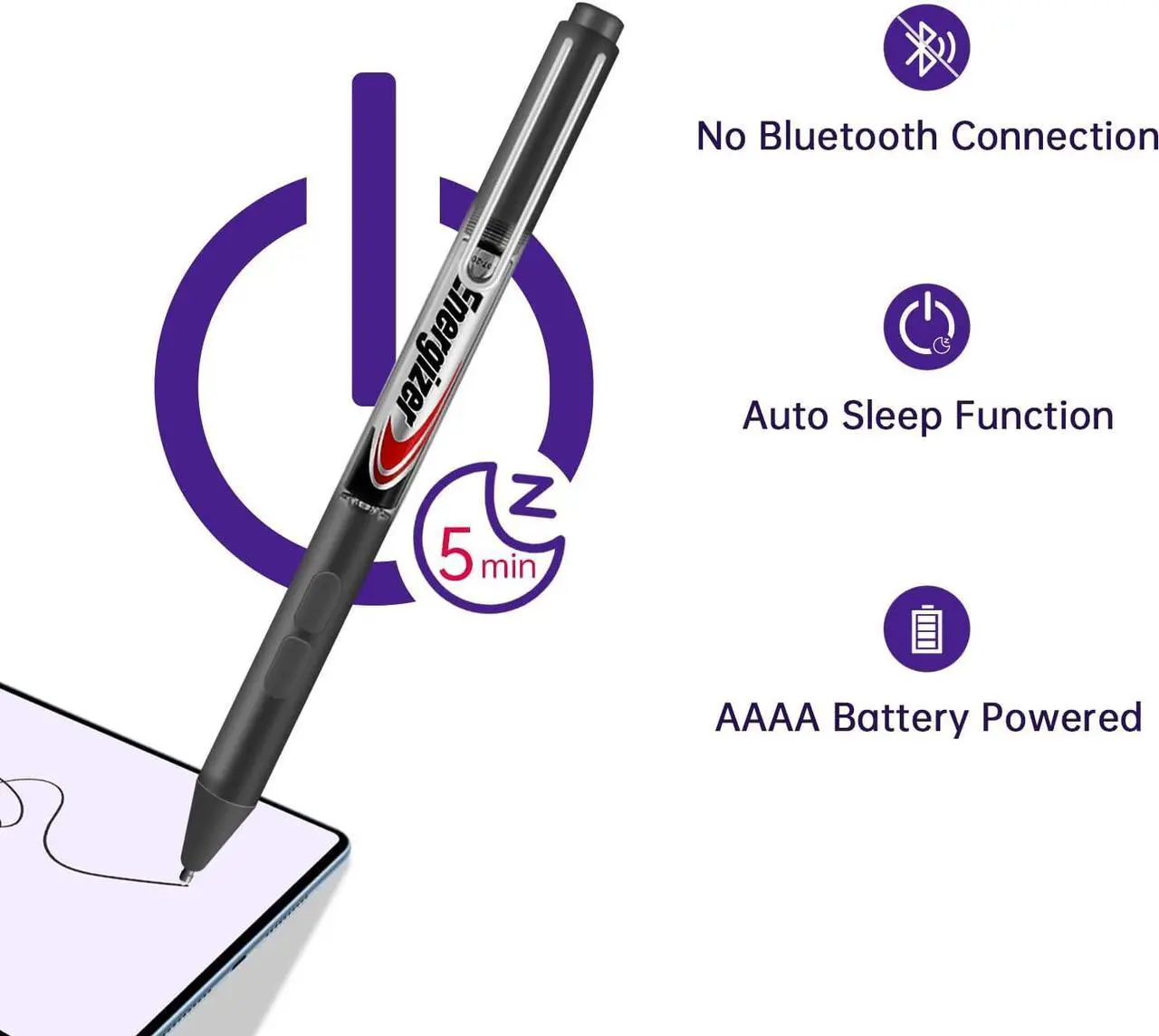 Alt view image 6 of 7 - Stylus Pen for Microsoft Surface, [Upgraded] 4096 Pressure Sensitivity Palm Rejection Stylus, Compatible with New Surface Pro 9 & Pro 8/Laptop 5/Surface Studio 2+,AAAA Battery, 3 Pen Tips Black