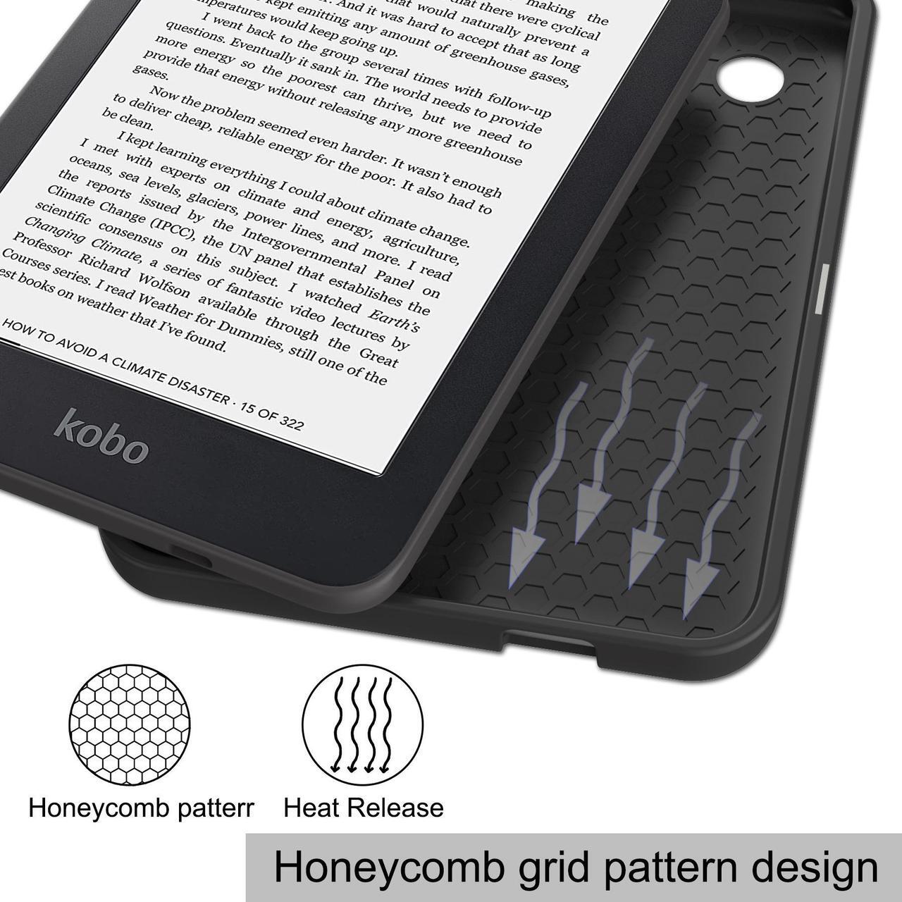 Alt view image 6 of 7 - Case for 6 inch Kobo Clara 2E / Tolino Shine 4, 2022 Released, Ultra Slim Lightweight Folio Premium PU Leather Protective Cover with Auto Sleep/Wake Function, 2 in 1 Stylus Pen Rose Gold